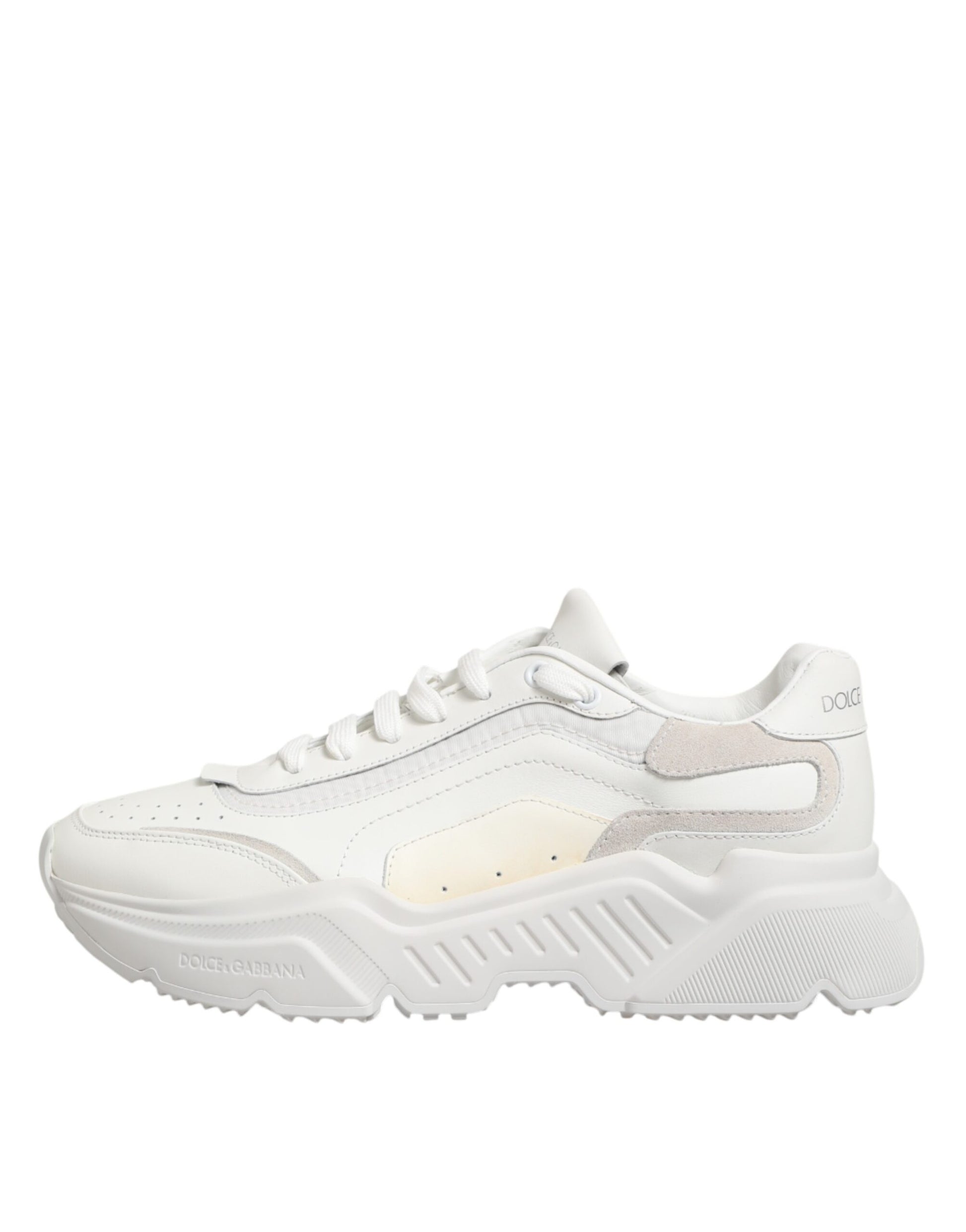 White sneaker with laces and a logo on the side