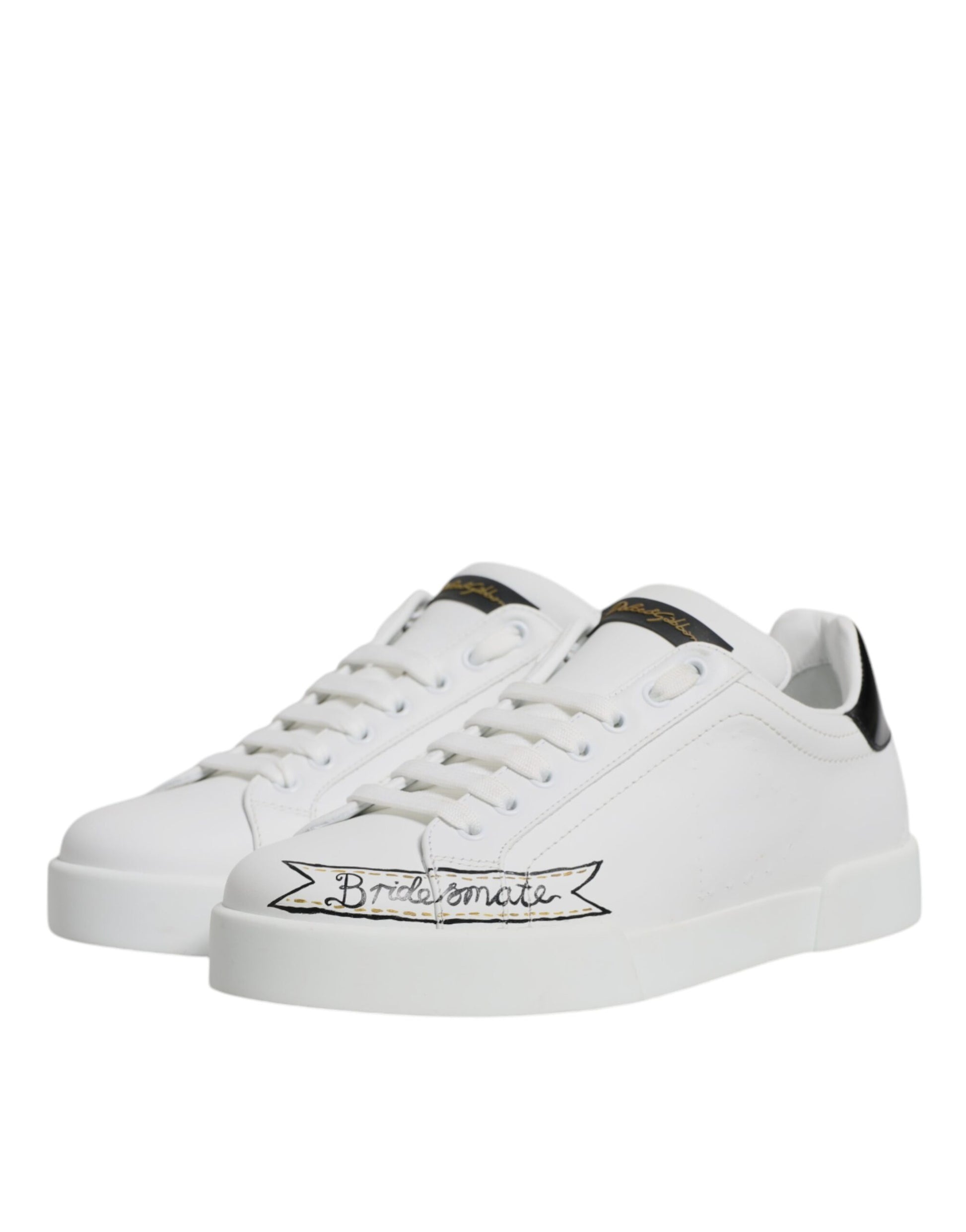 White sneakers with black laces