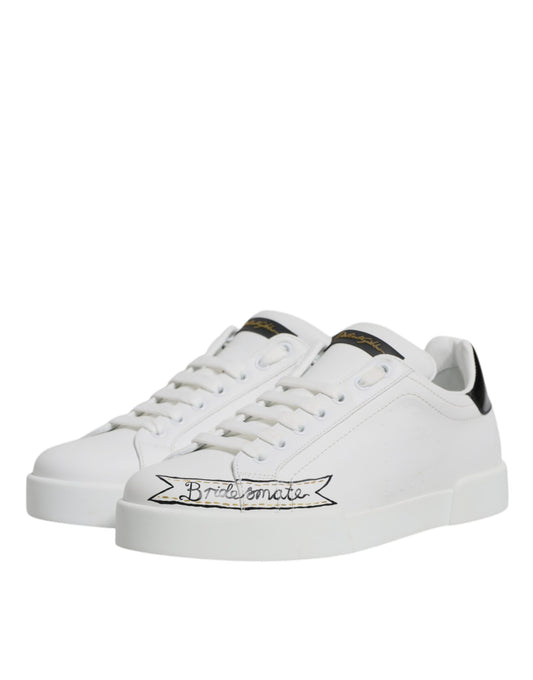 White sneakers with black laces