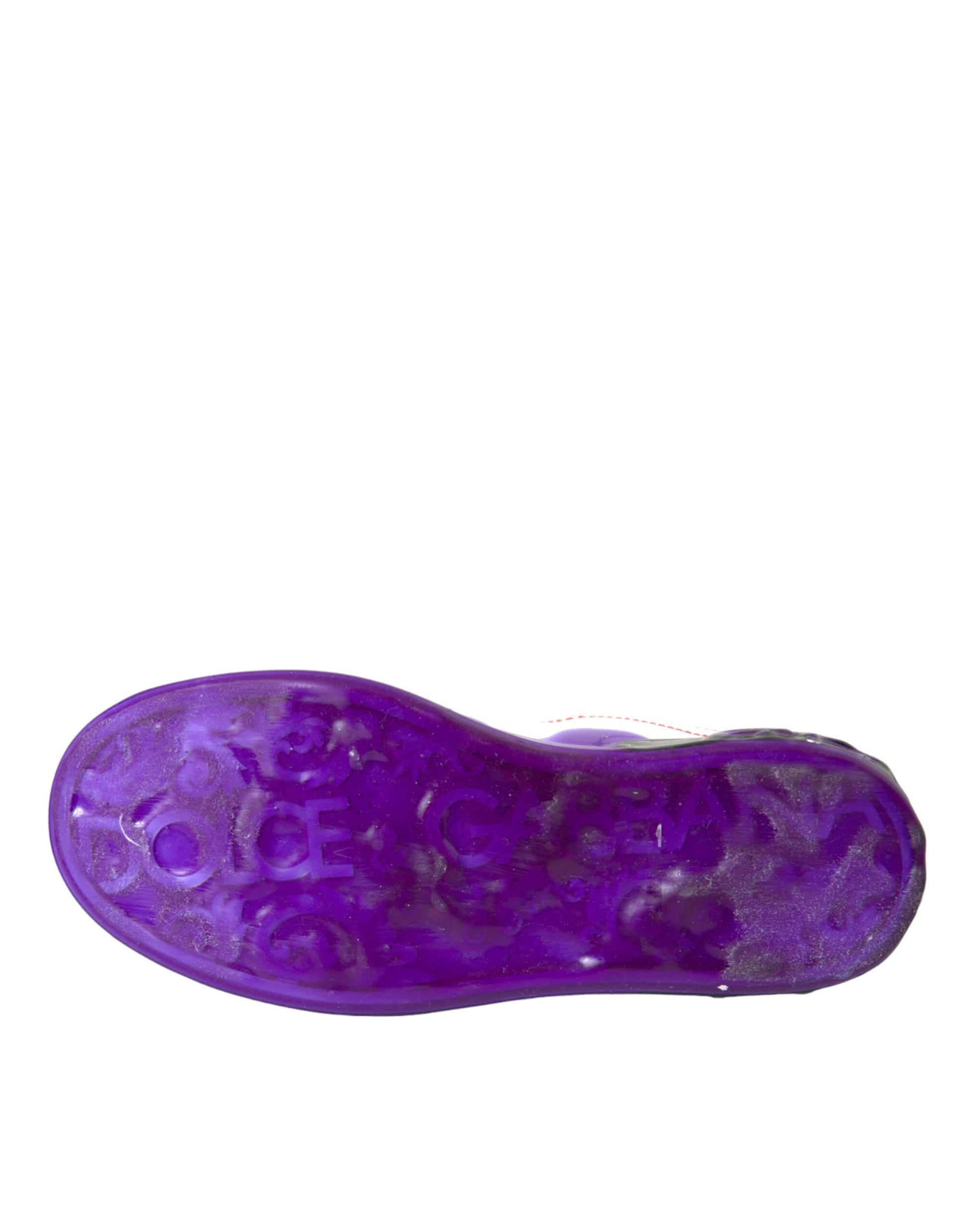 Purple shoe with patterned sole