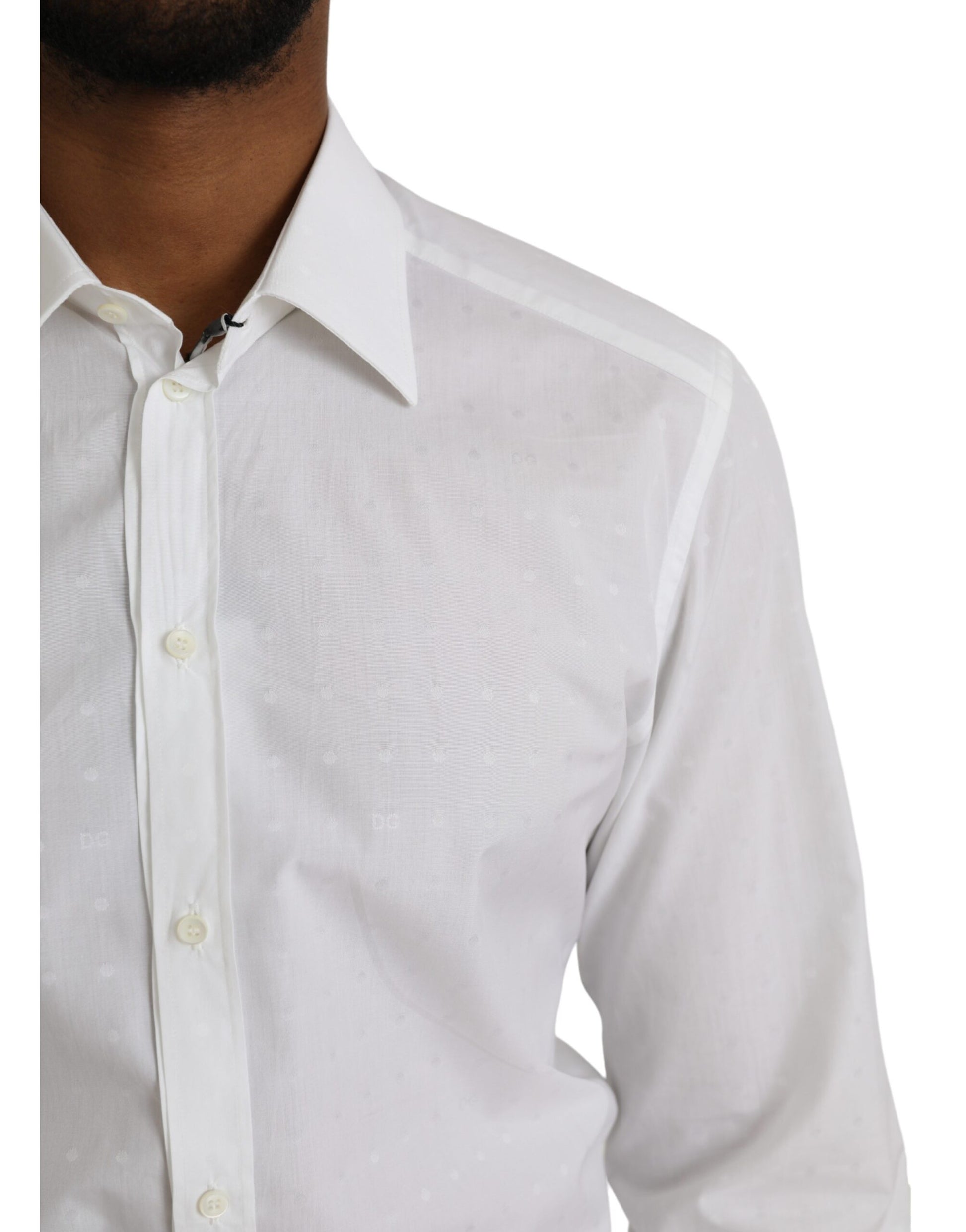 A white dress shirt with a collar, worn by a mannequin