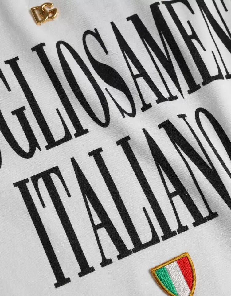 White shirt with Italian flag patch