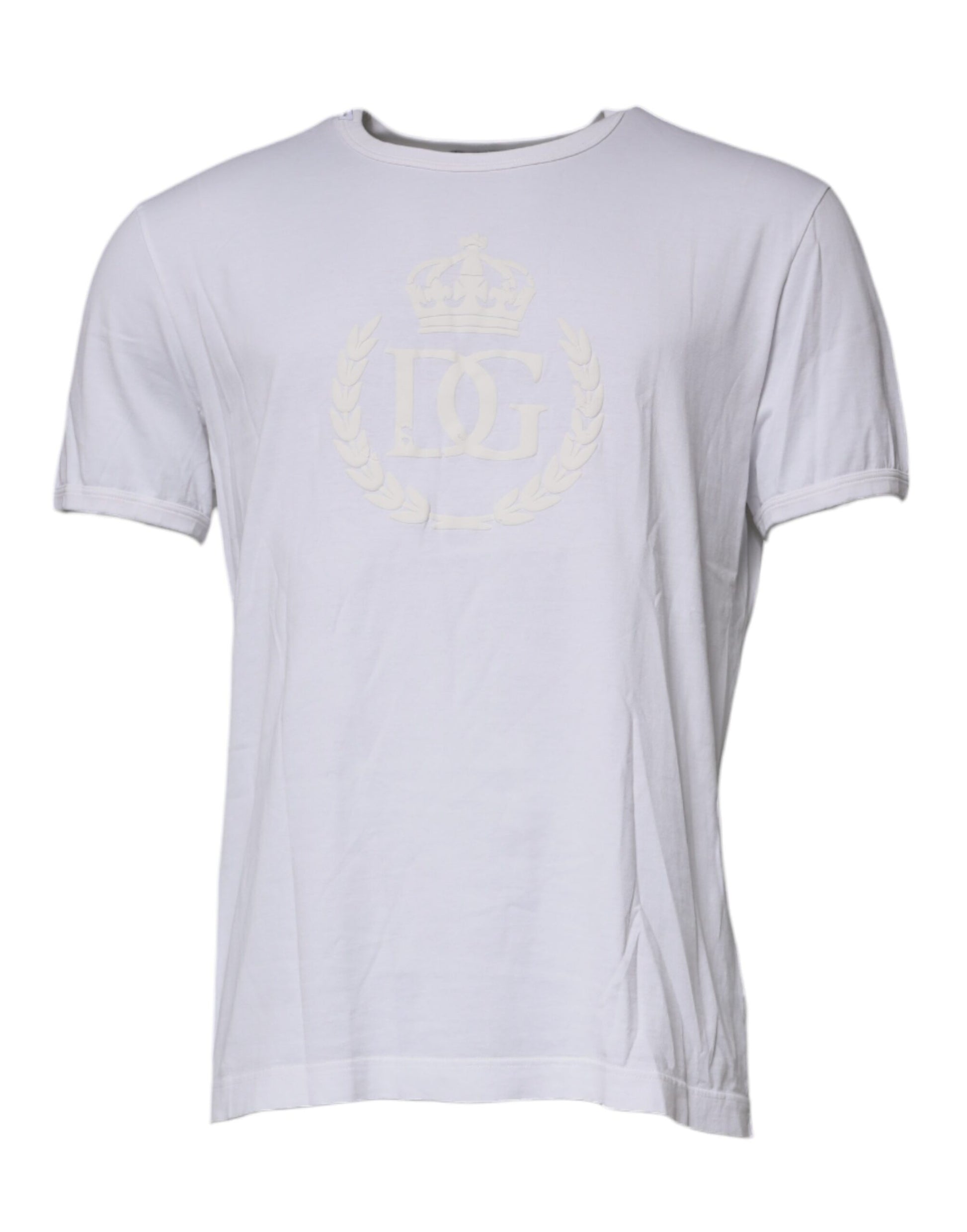 White t-shirt with a logo on front