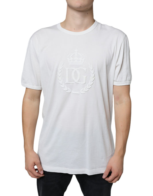 White t-shirt with a logo on front
