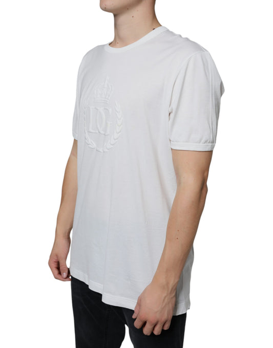 White t-shirt with graphic design on front
