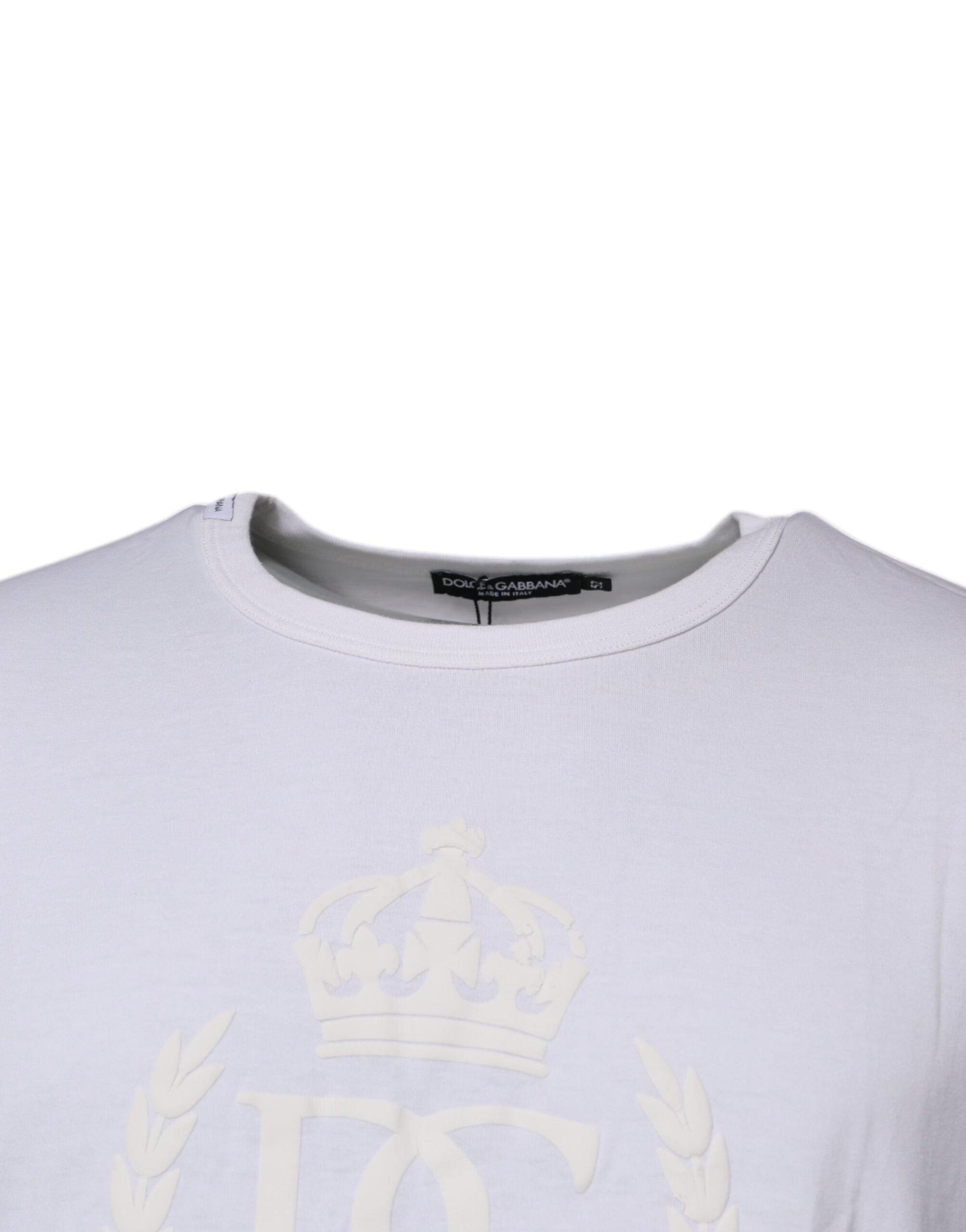 White t-shirt with a crown logo on front