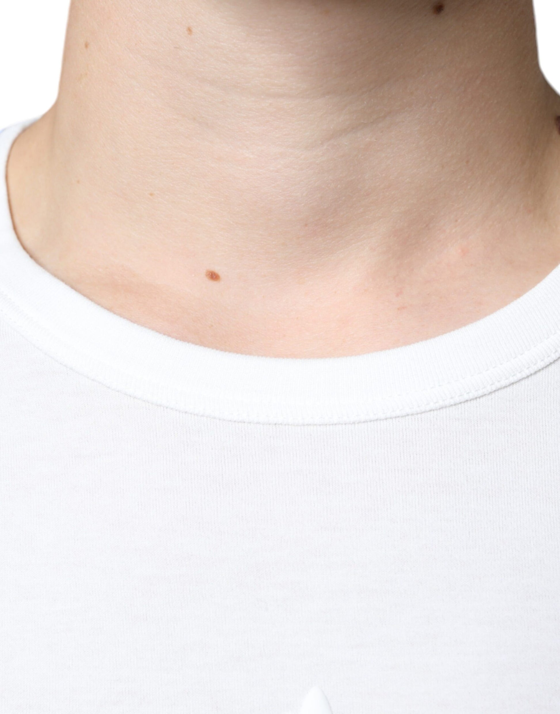 White t-shirt on neck