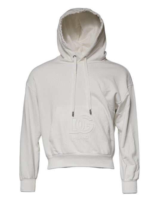 White hoodie with logo on front