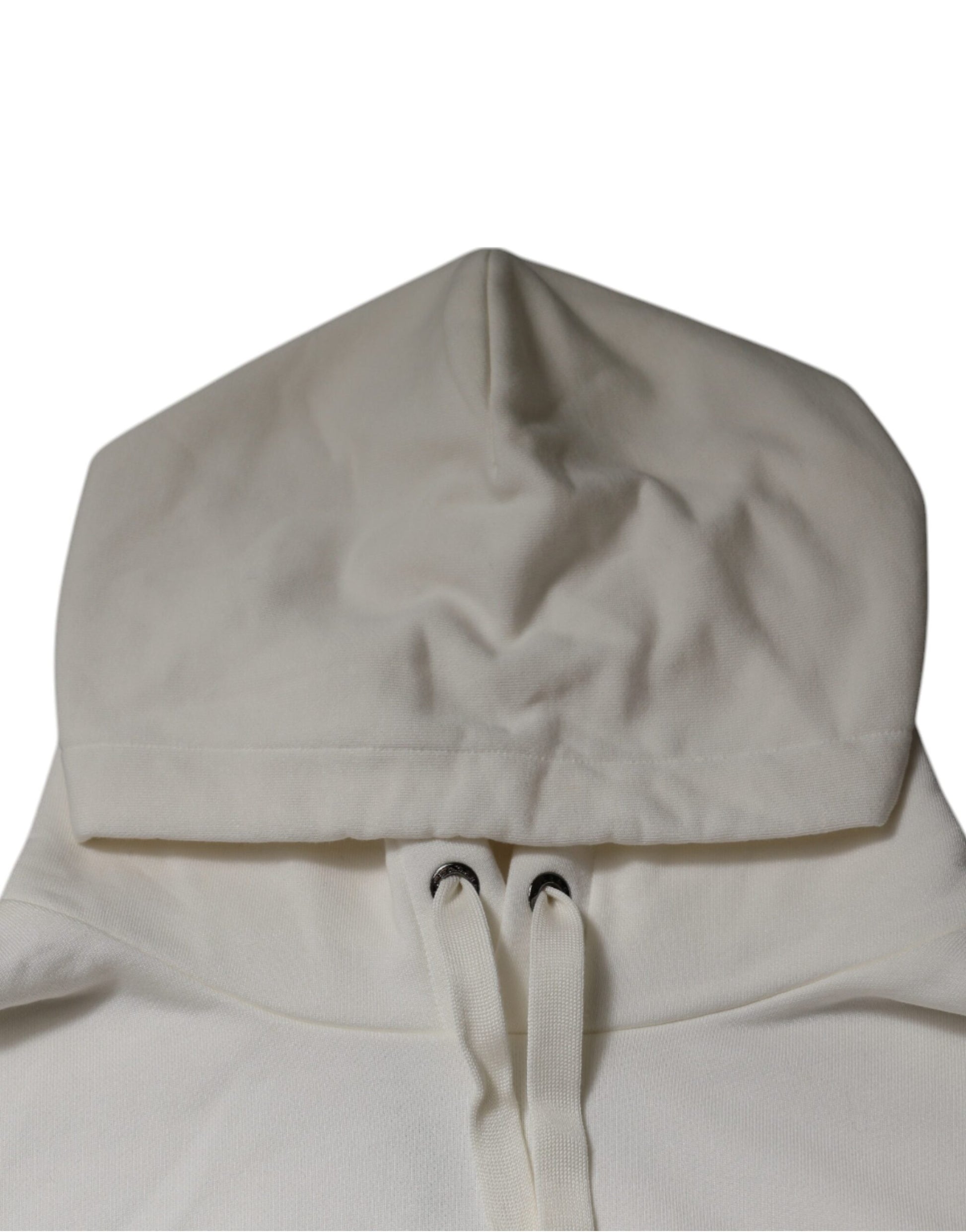 White hooded sweatshirt with drawstrings