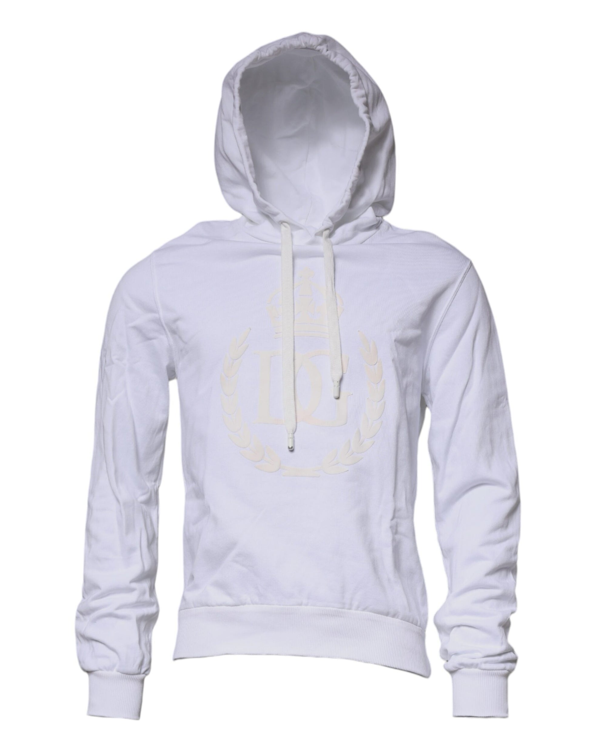 White hoodie with logo on front