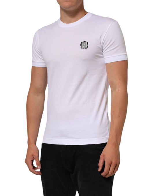 White t-shirt with logo on front