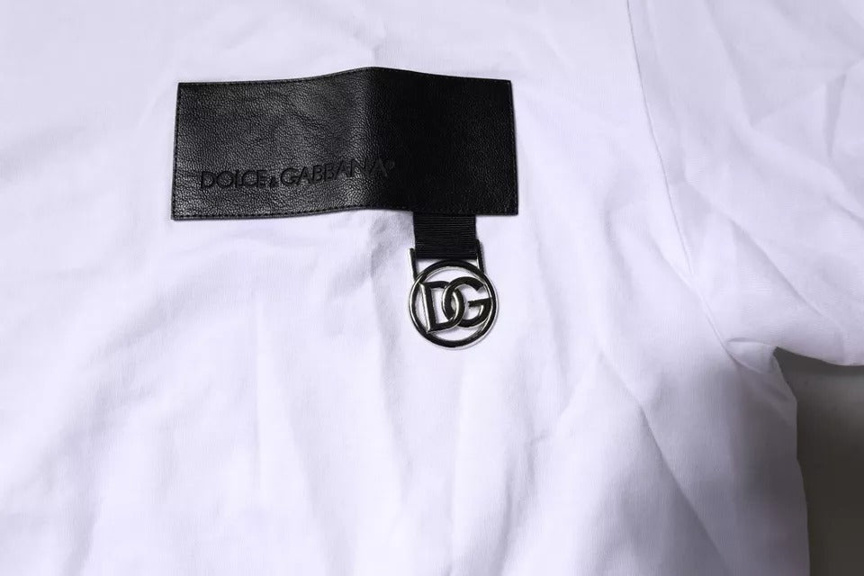 Black label on white shirt