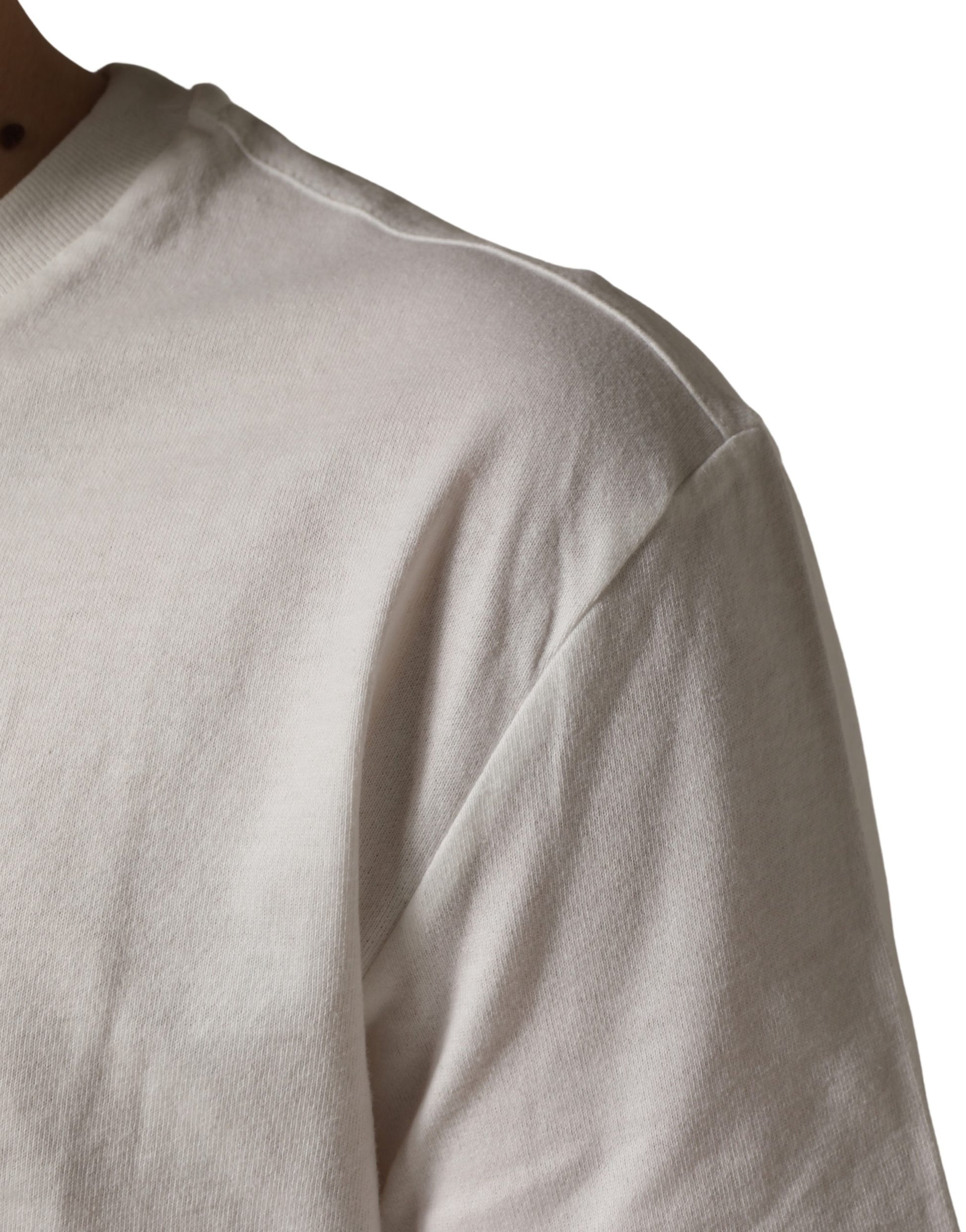 Short sleeved white cotton t-shirt