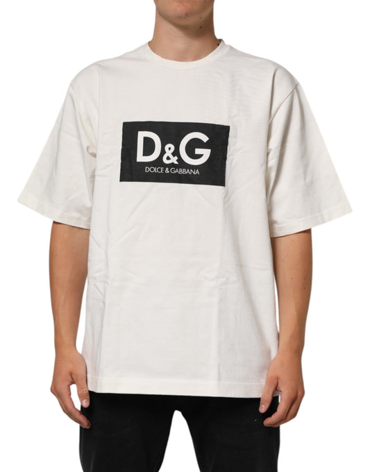 White t-shirt with black logo