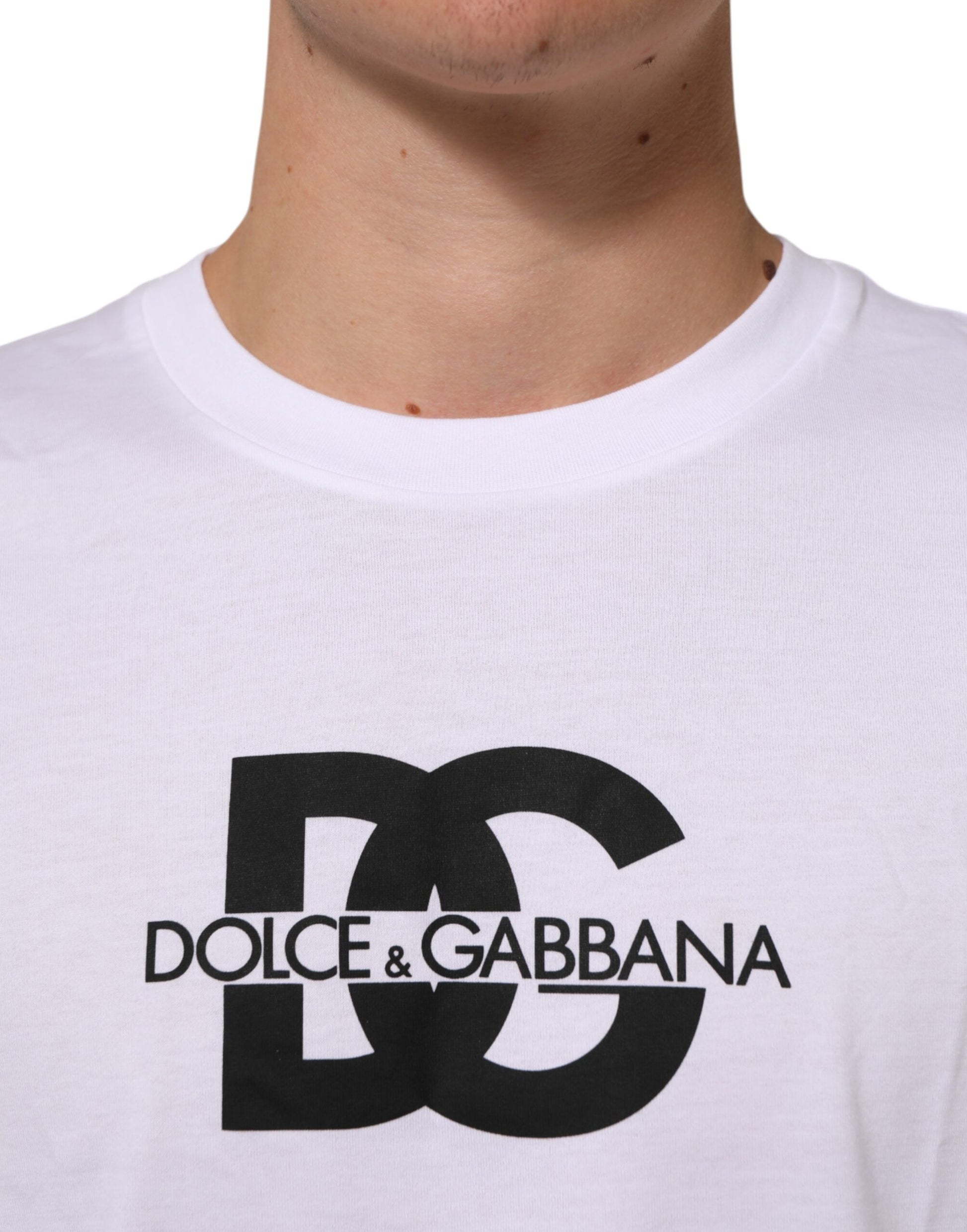 White t-shirt with black logo