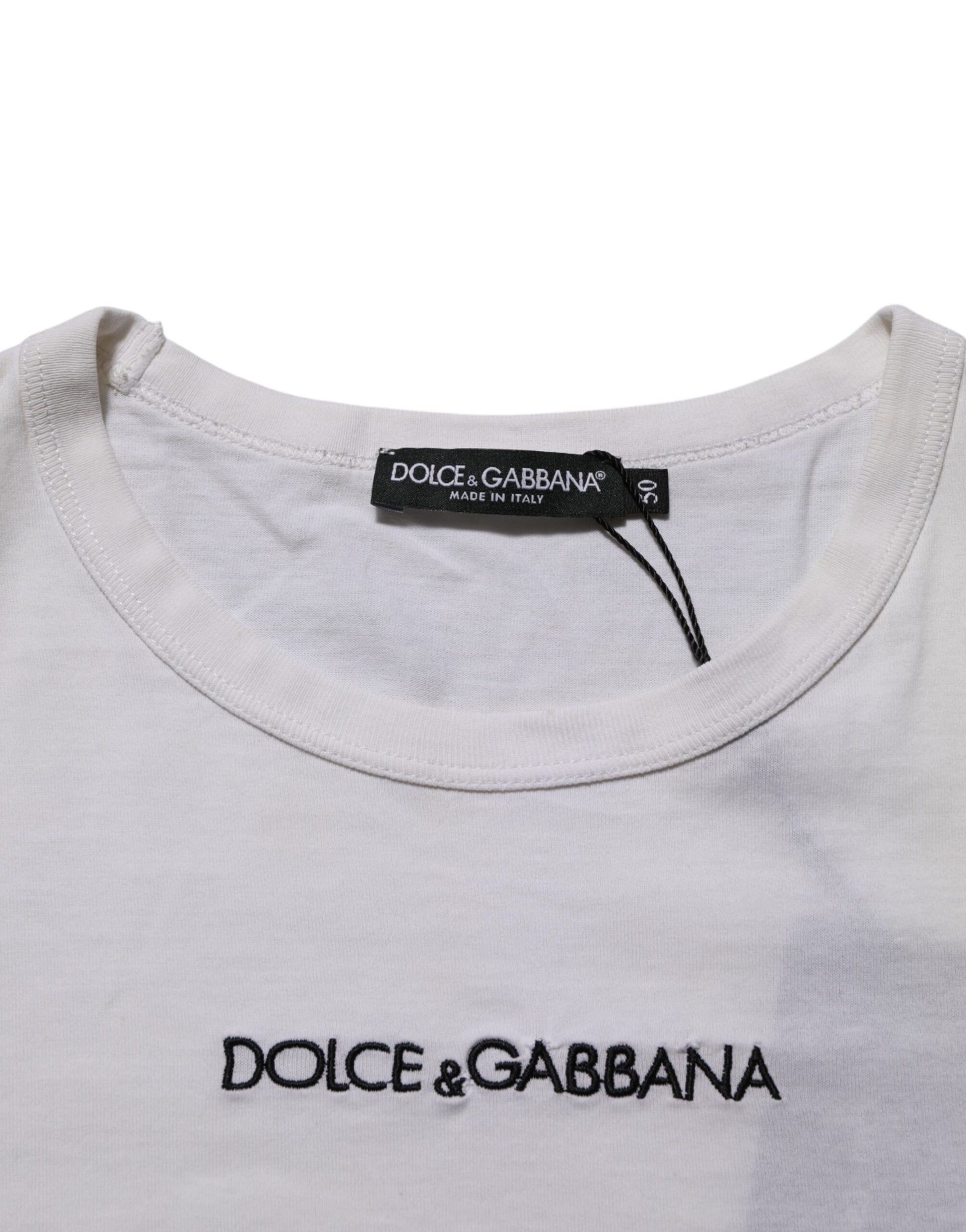White t-shirt with black logo