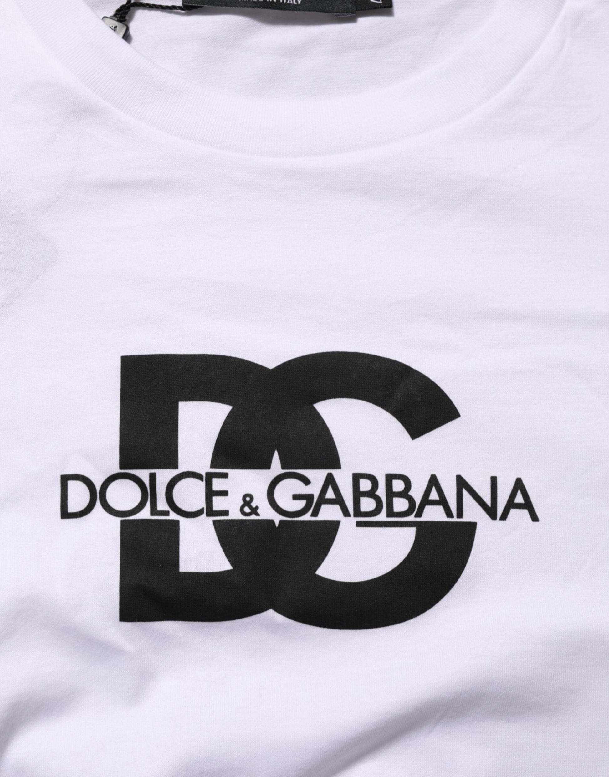 White t-shirt with black logo