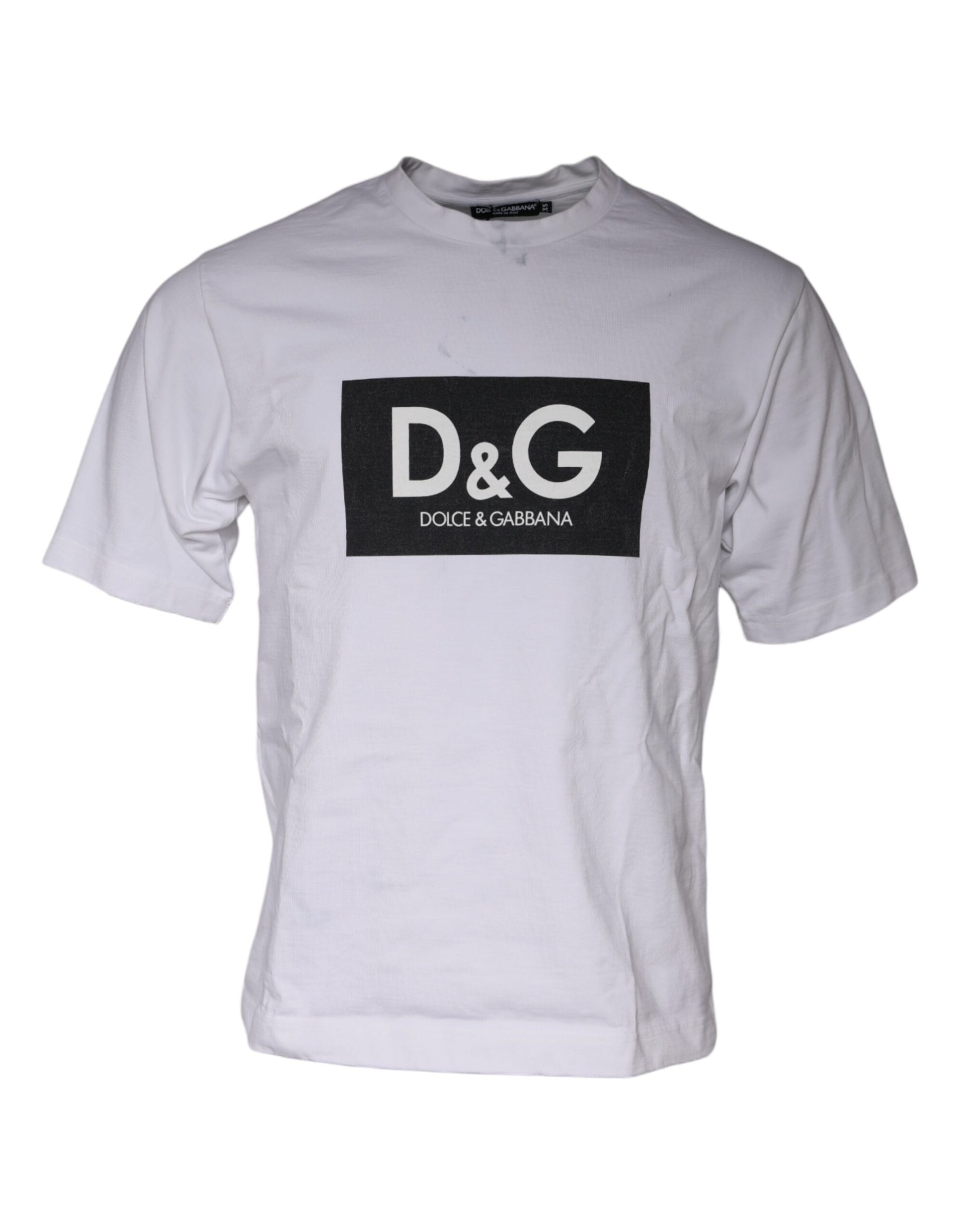 White t-shirt with black logo