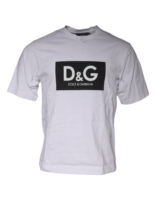 White t-shirt with black logo