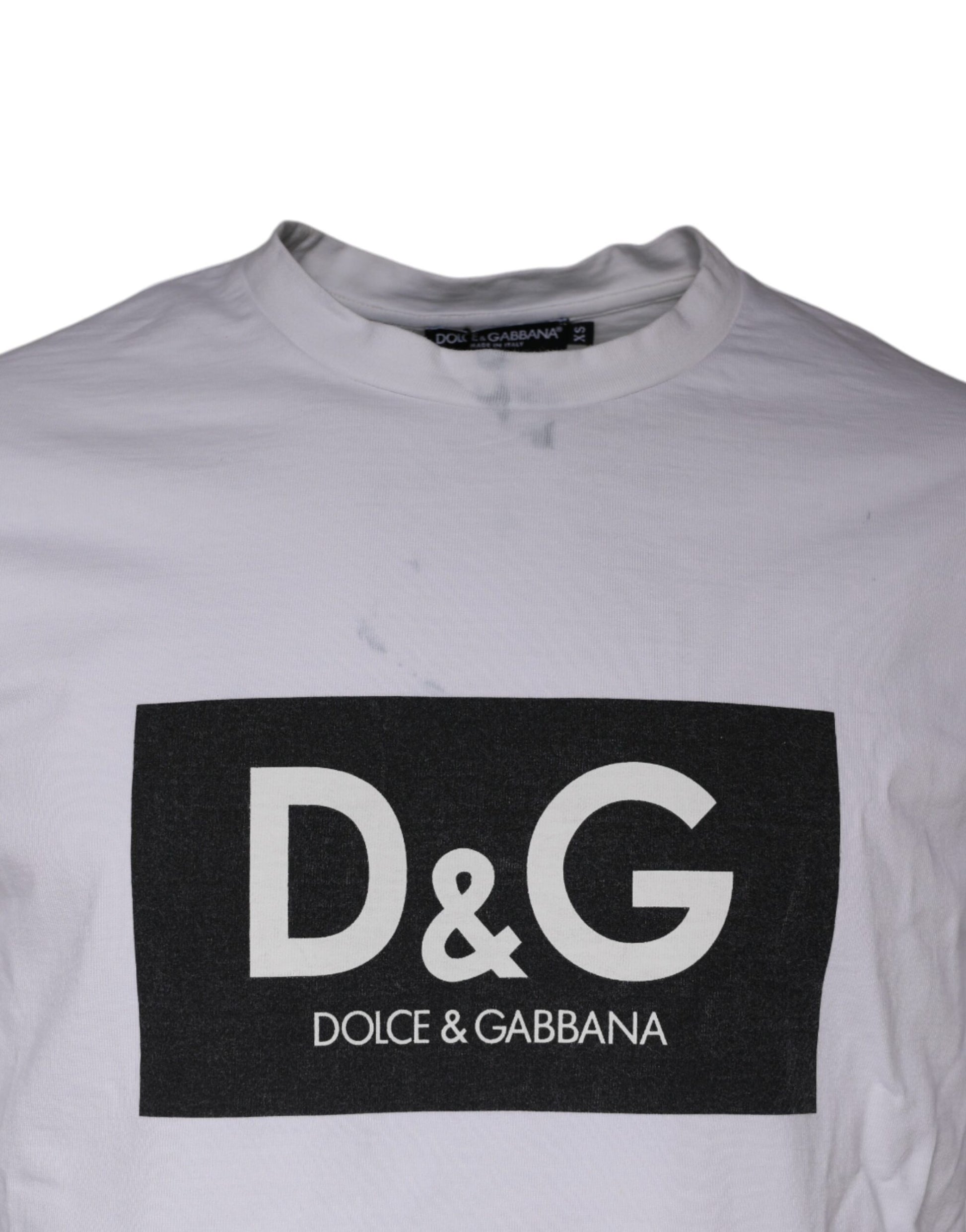 White t-shirt with black logo