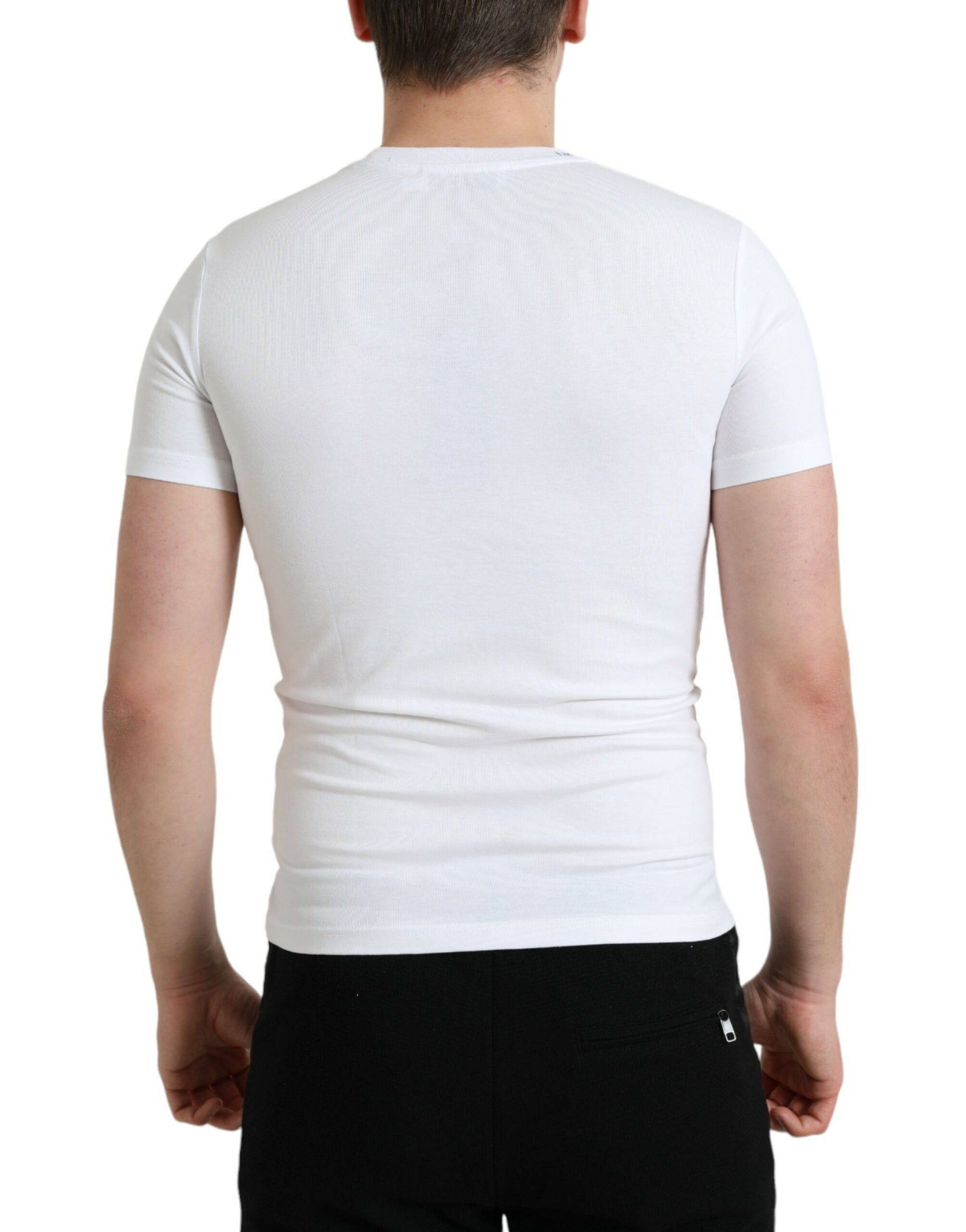 White long sleeve shirt on man's back