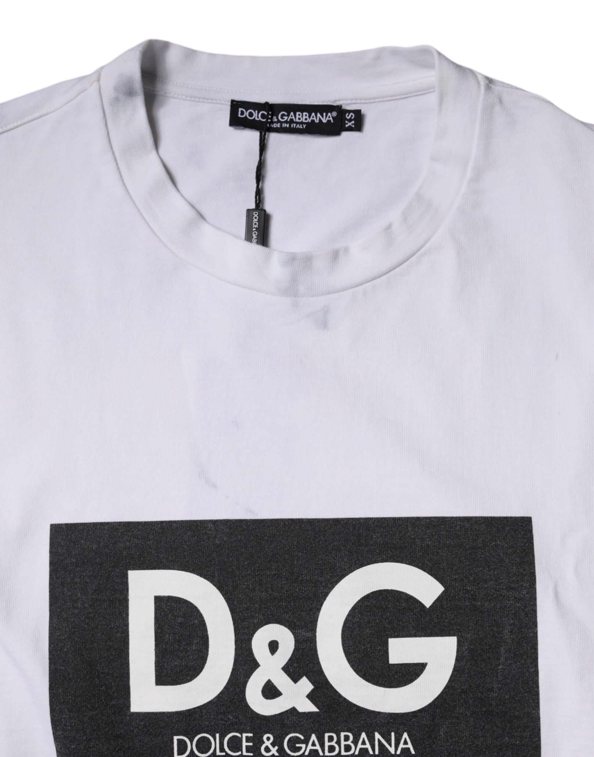 White t-shirt with black logo