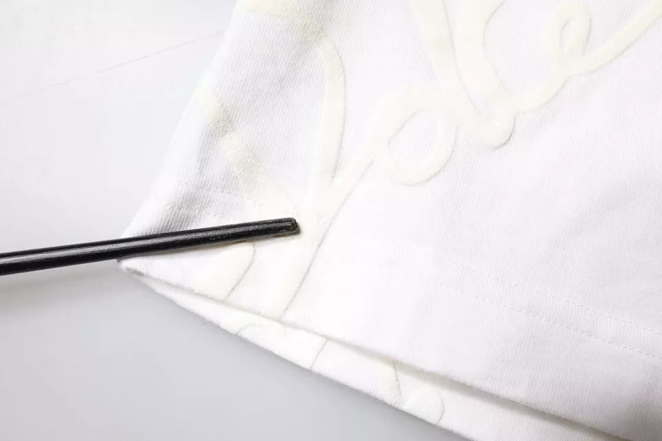 Black pen on white towel