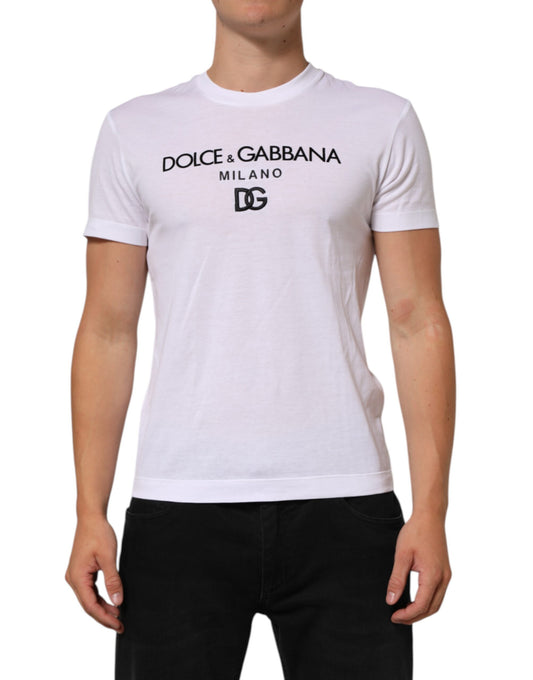 White t-shirt with black logo