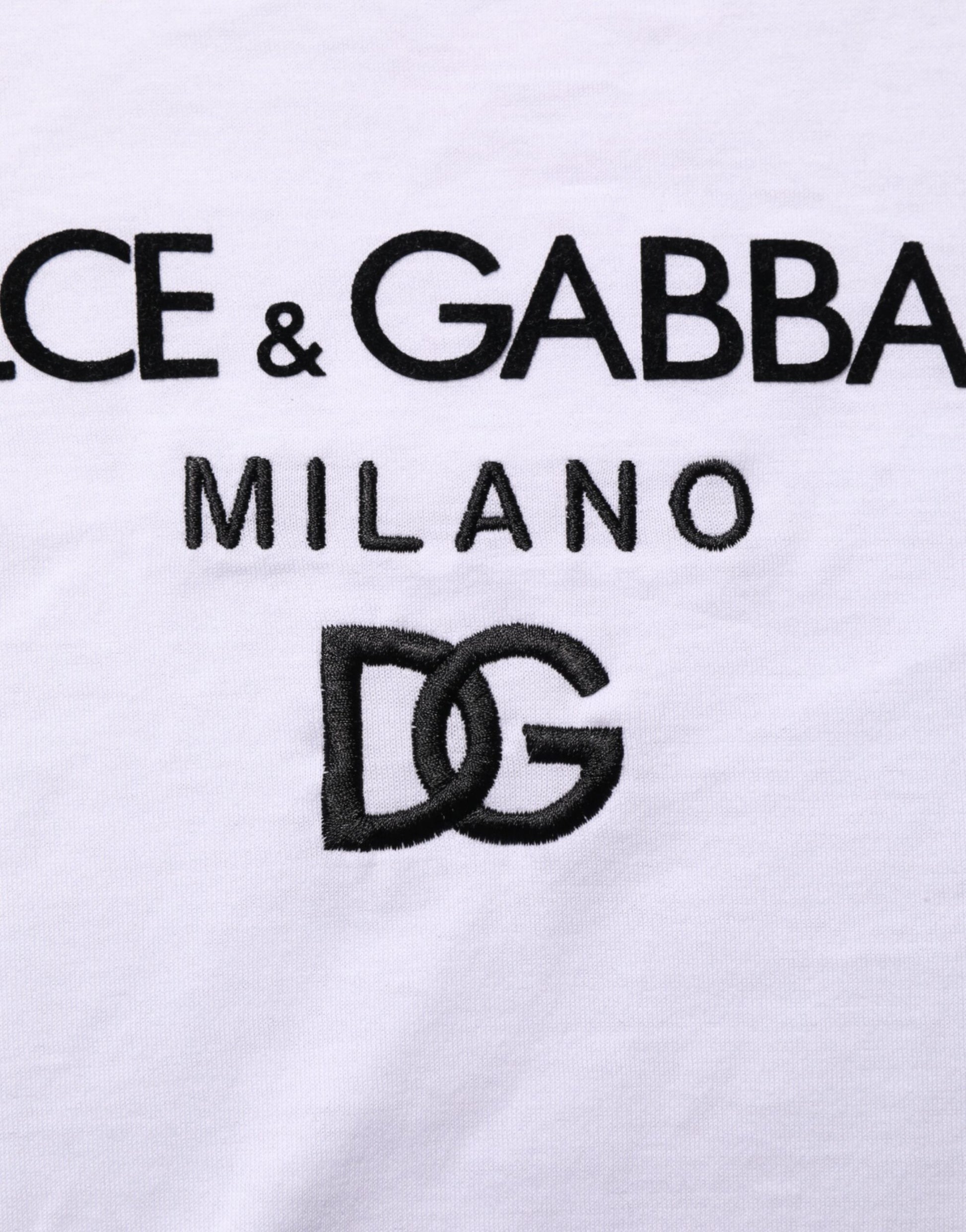 White t-shirt with black lettering