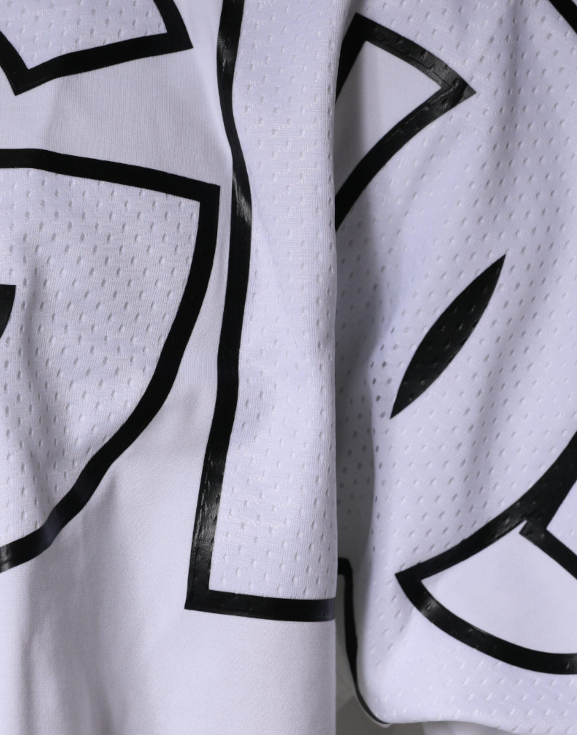White jersey with black design on front
