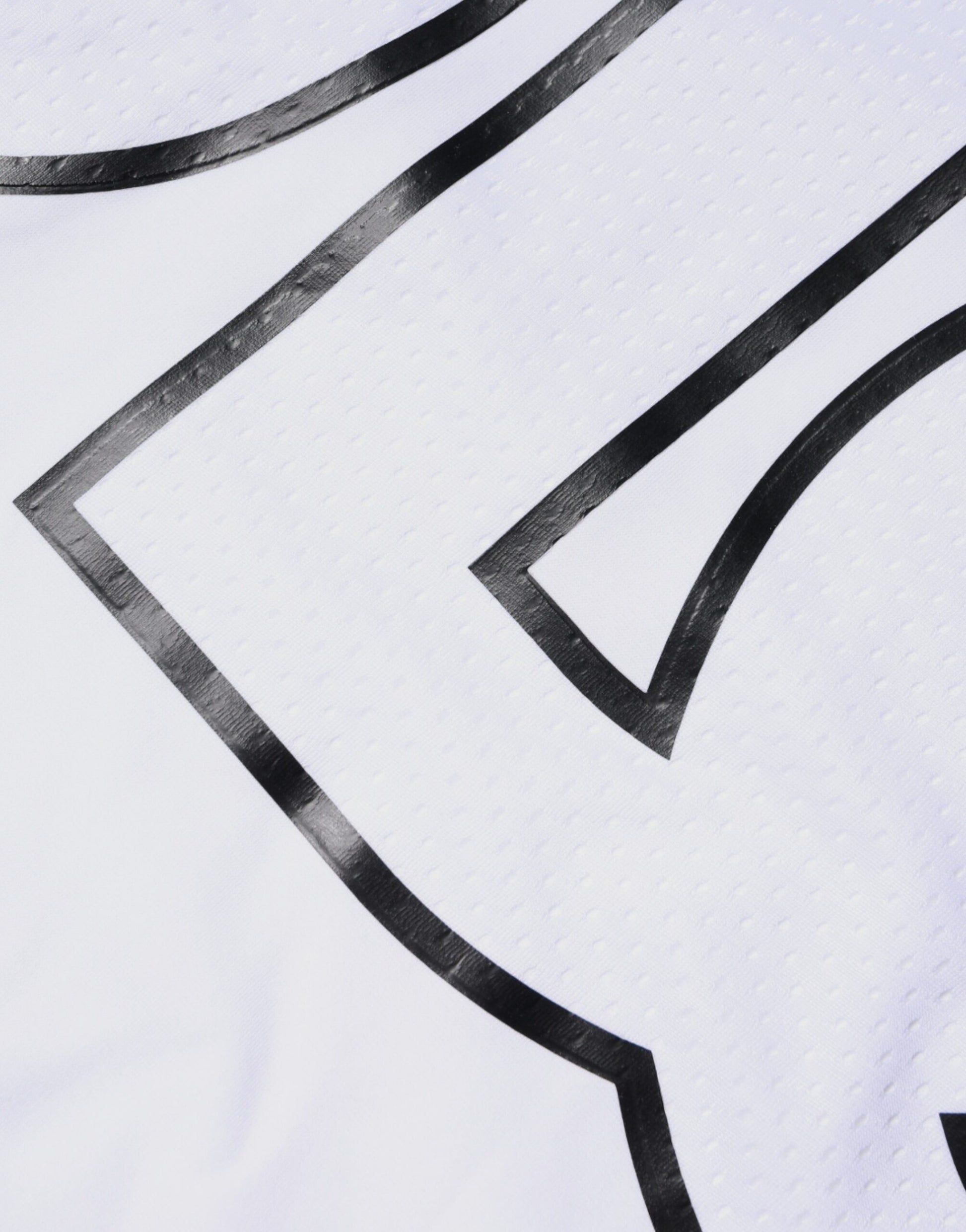 White jersey with black lettering