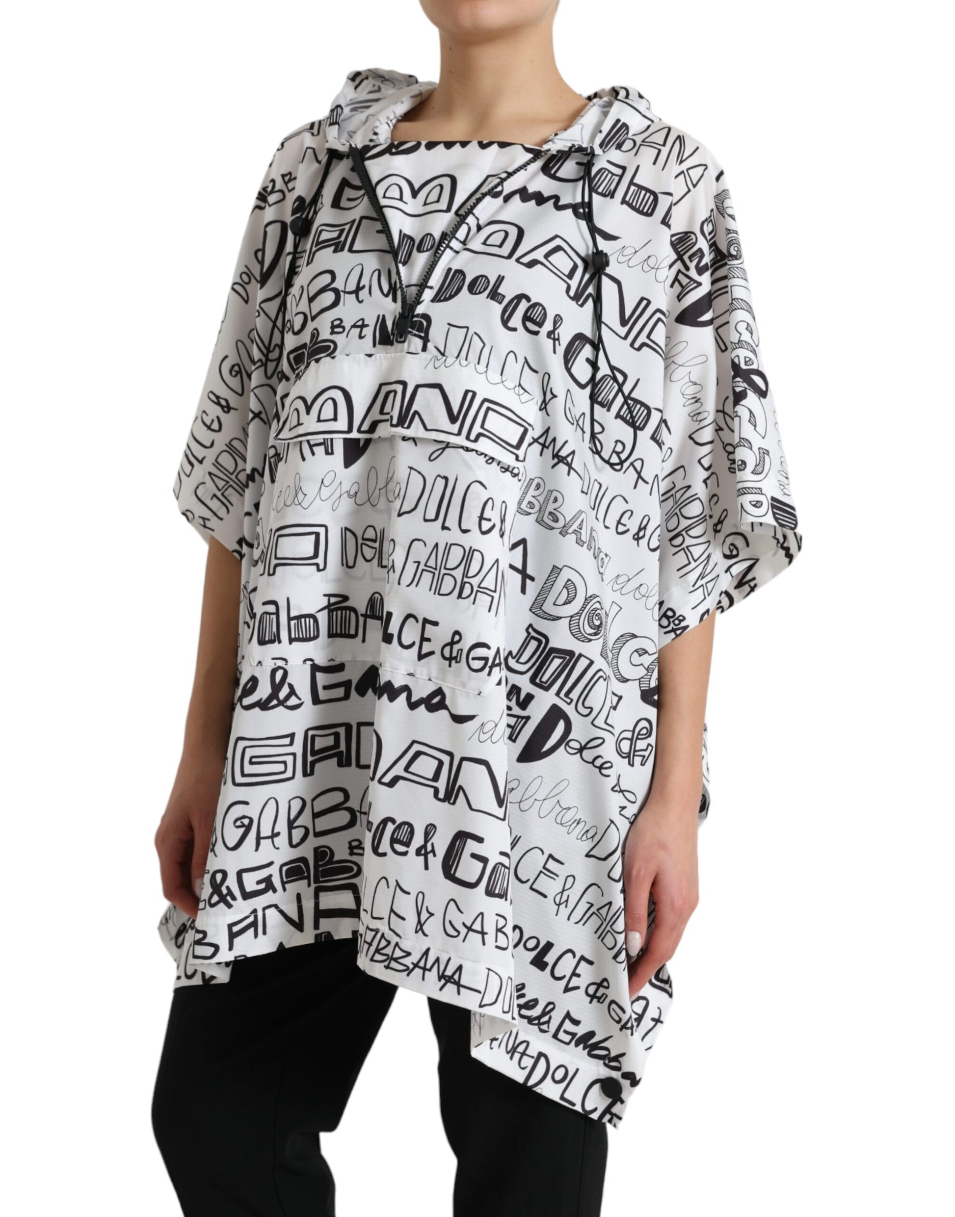 White long sleeve tunic with black writing