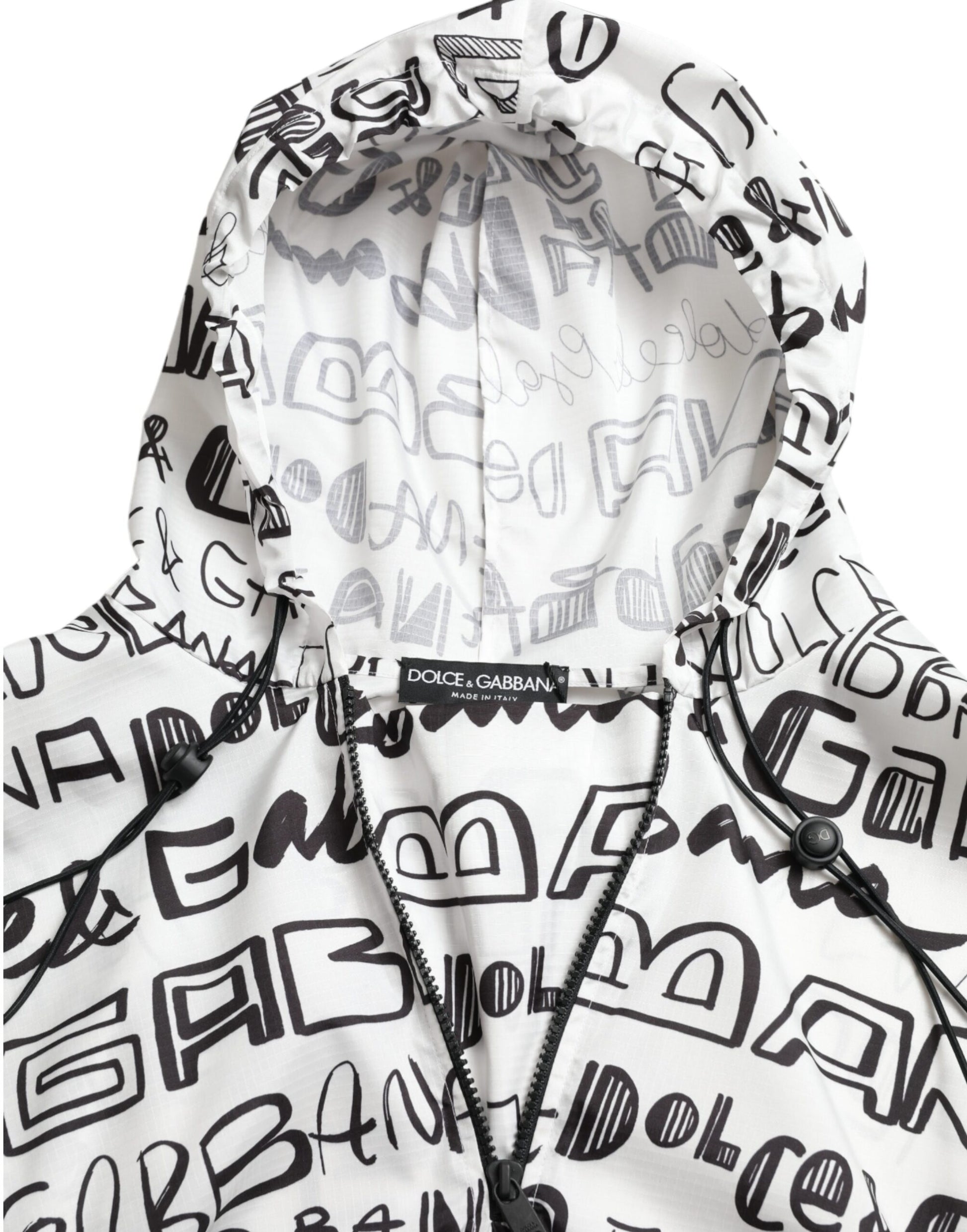 White hoodie with black writing