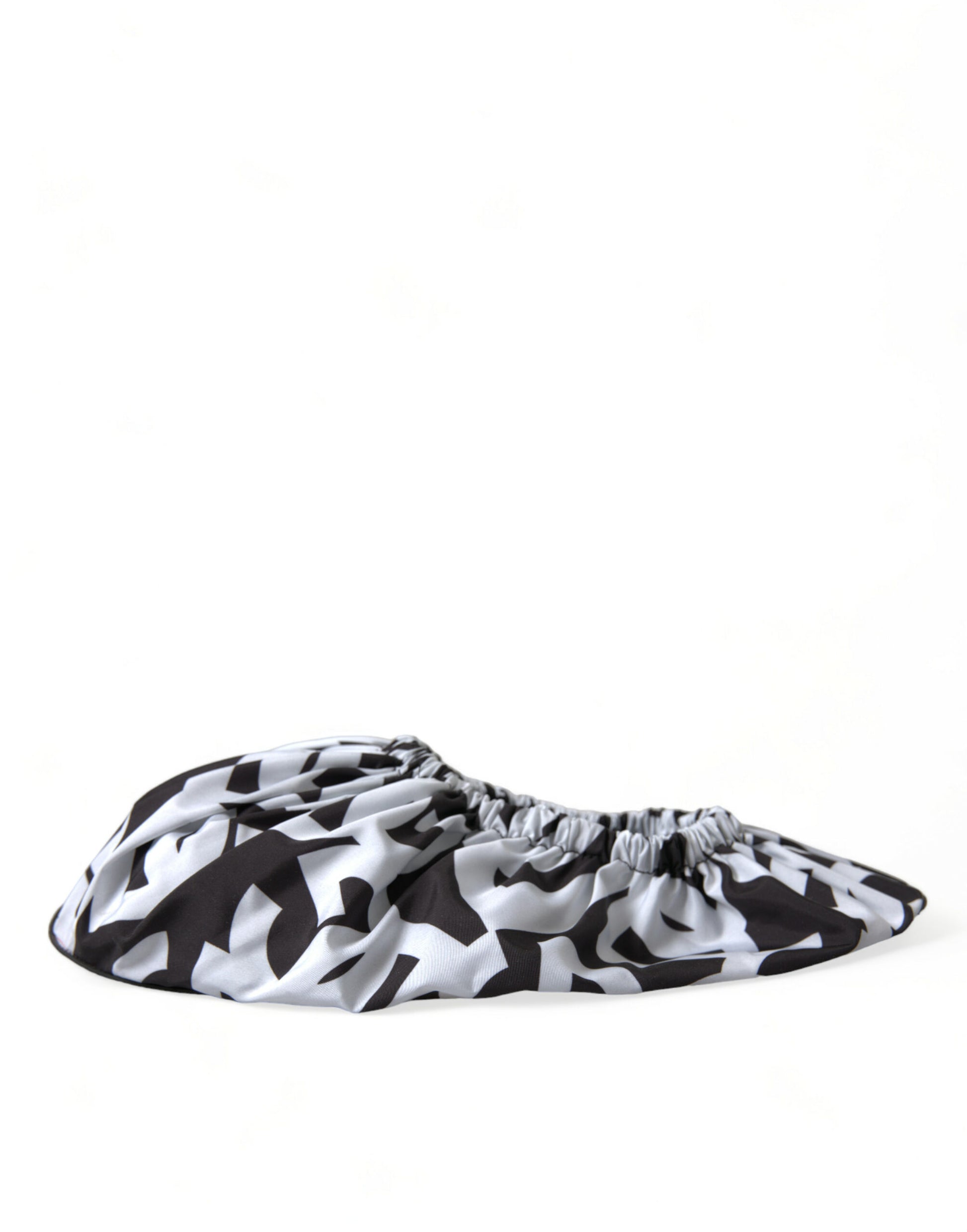 Black and white patterned scarf with fringe detailing