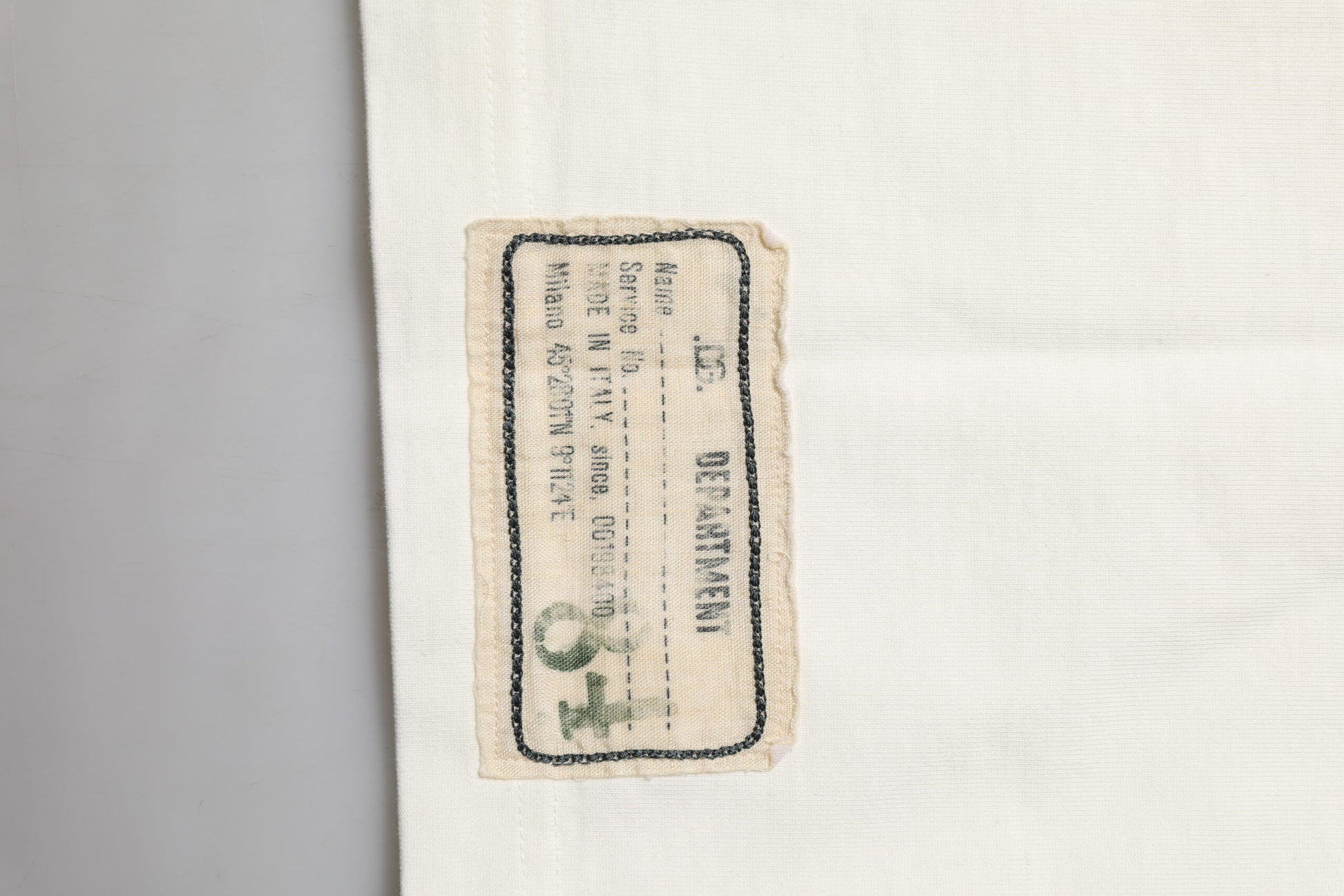 Postage stamp on fabric