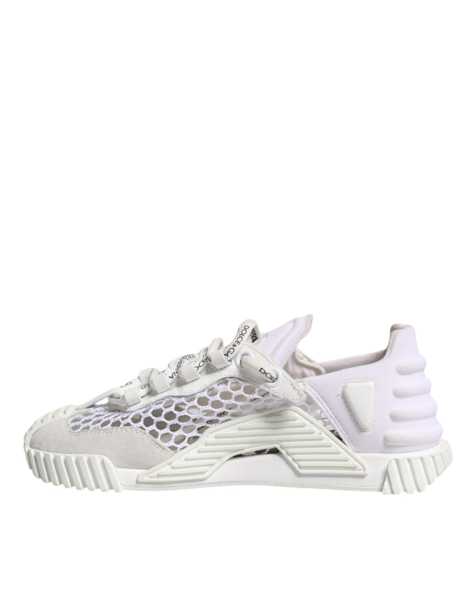 Pink mesh sneakers with white laces and soles, featuring a low top design