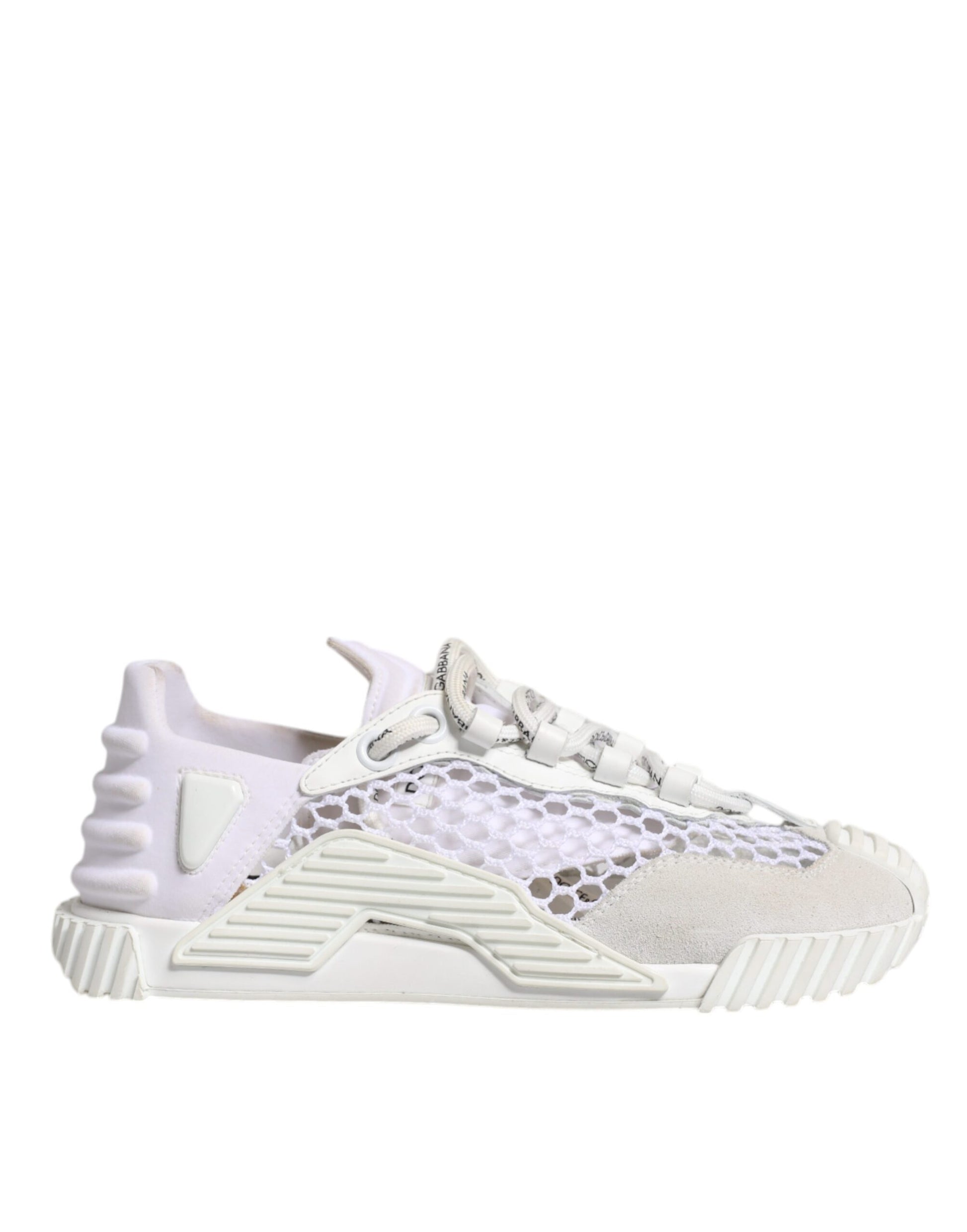 Pink mesh sneakers with white laces and a bow on the side