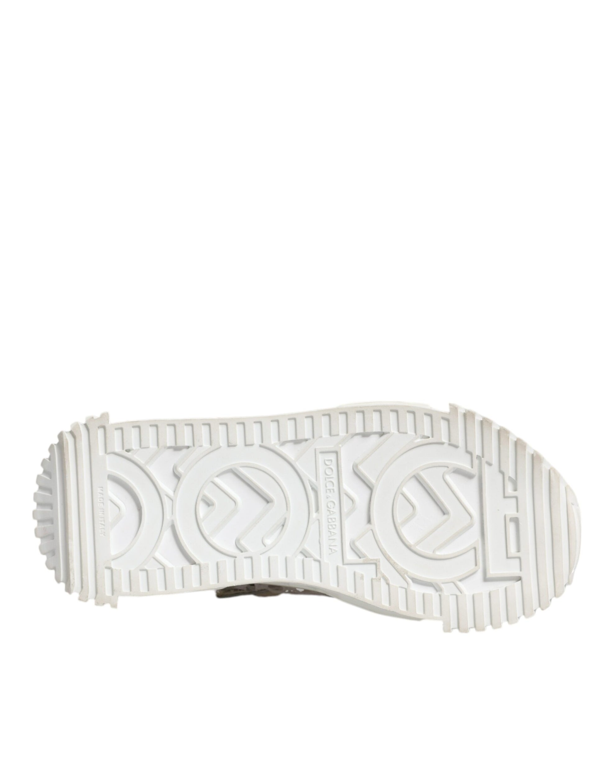 White mesh sneakers with logo detailing on side and sole