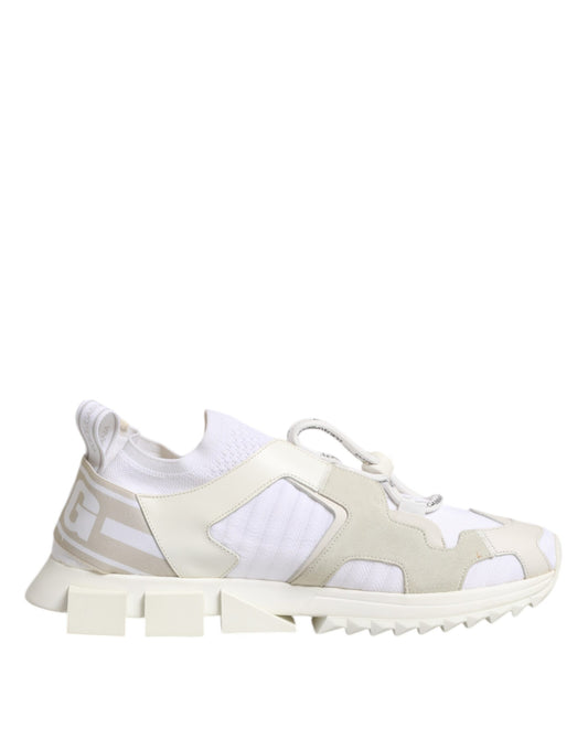 Tan sneaker with white laces and sole