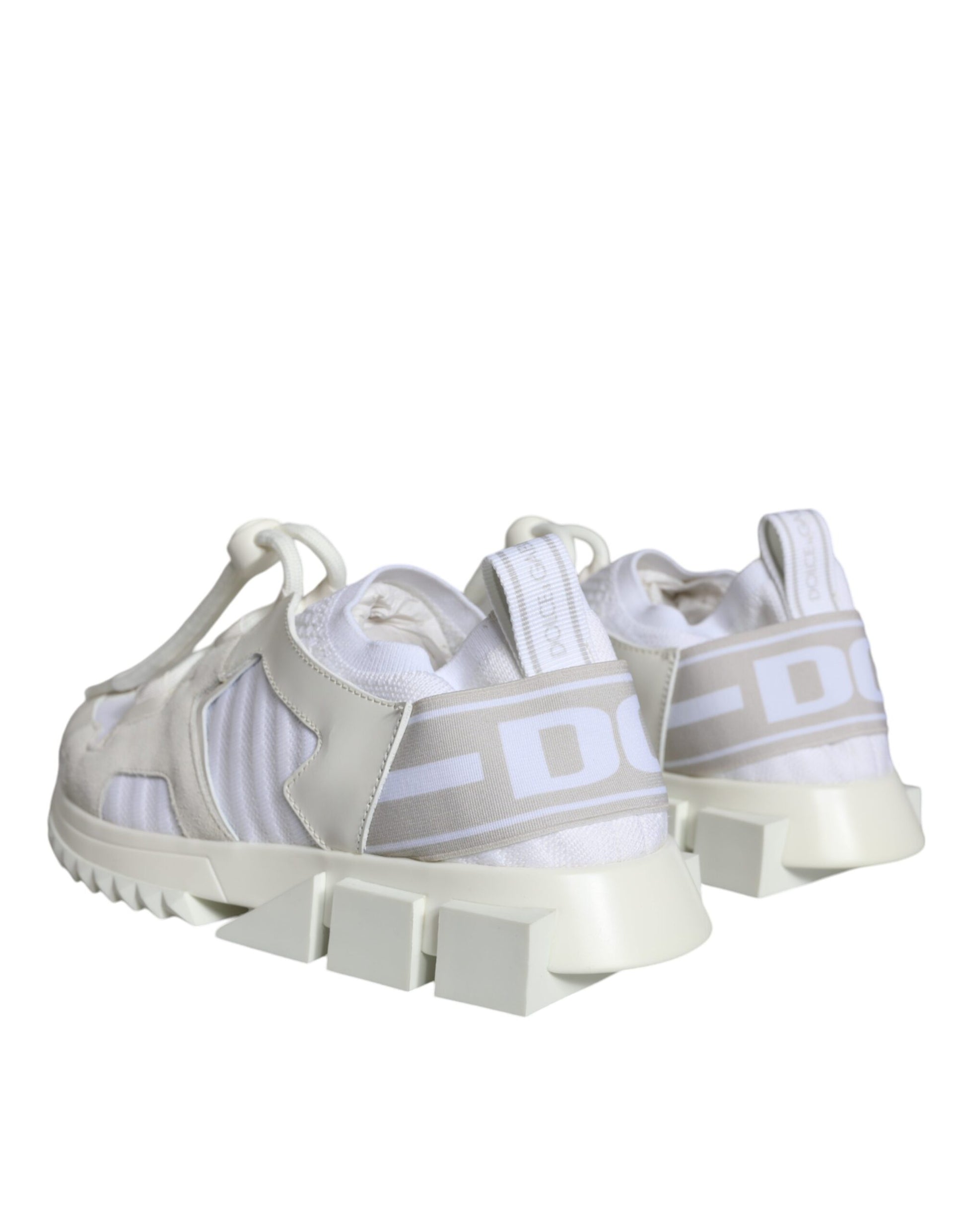 Pair of white and gray sneakers with laces