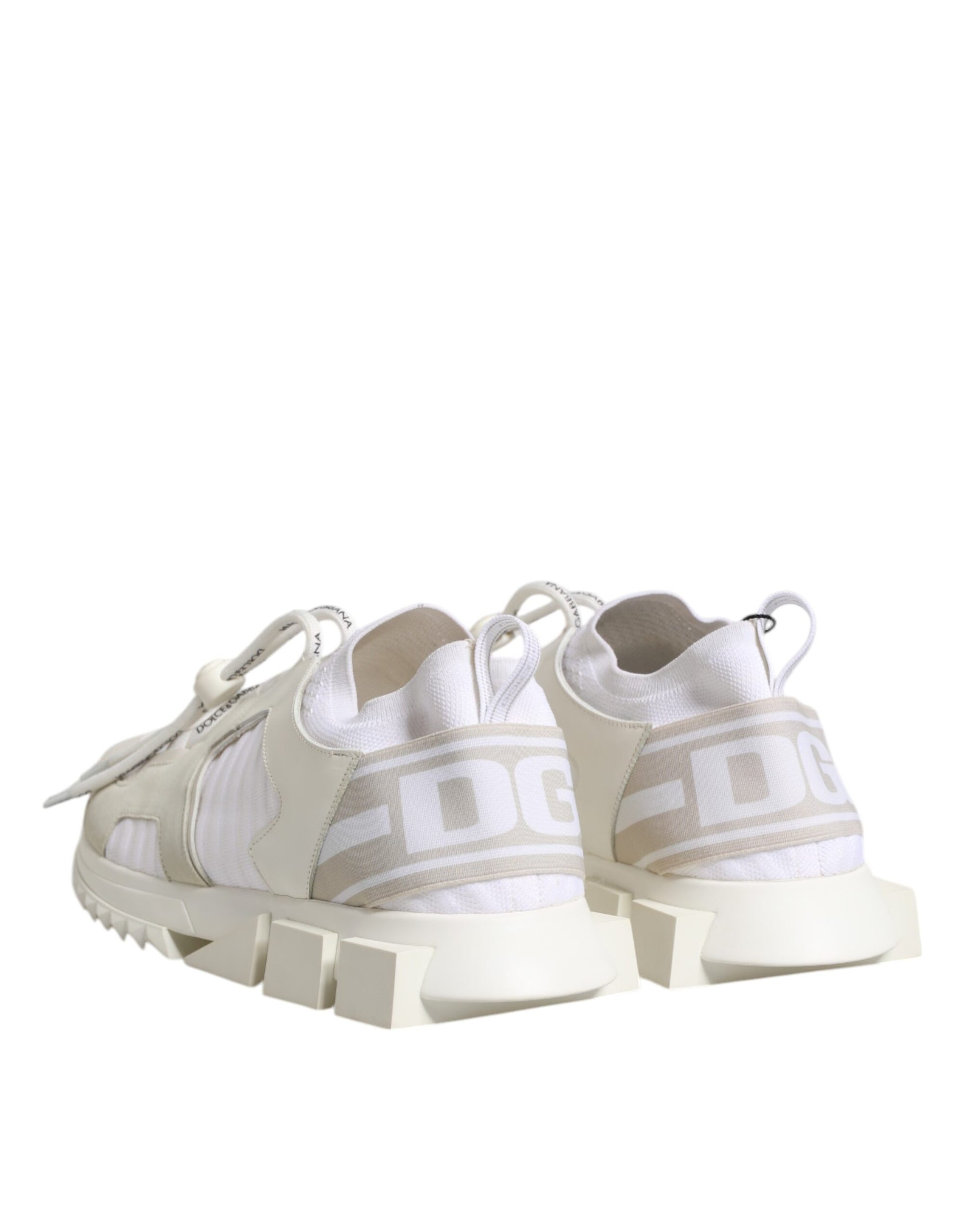 Pair of white sneakers with black laces