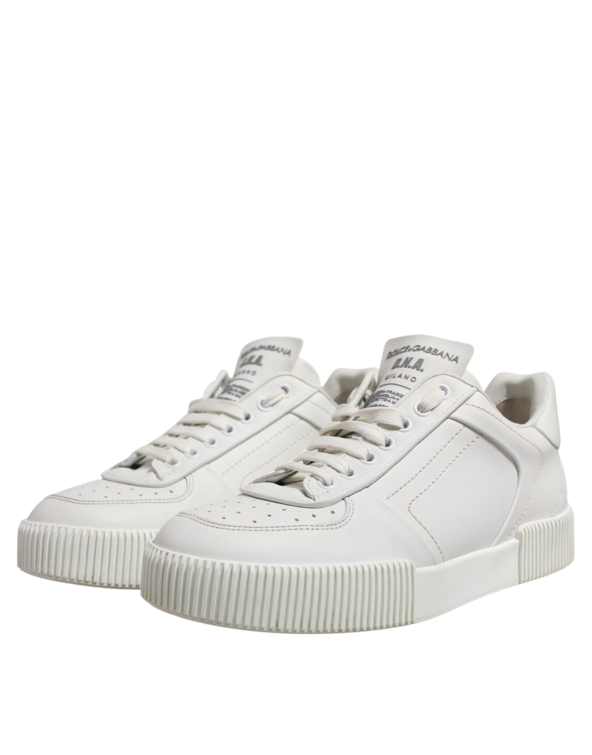 White sneakers with white laces and a thick sole