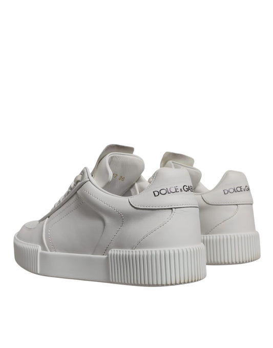 Pair of white sneakers with chunky soles