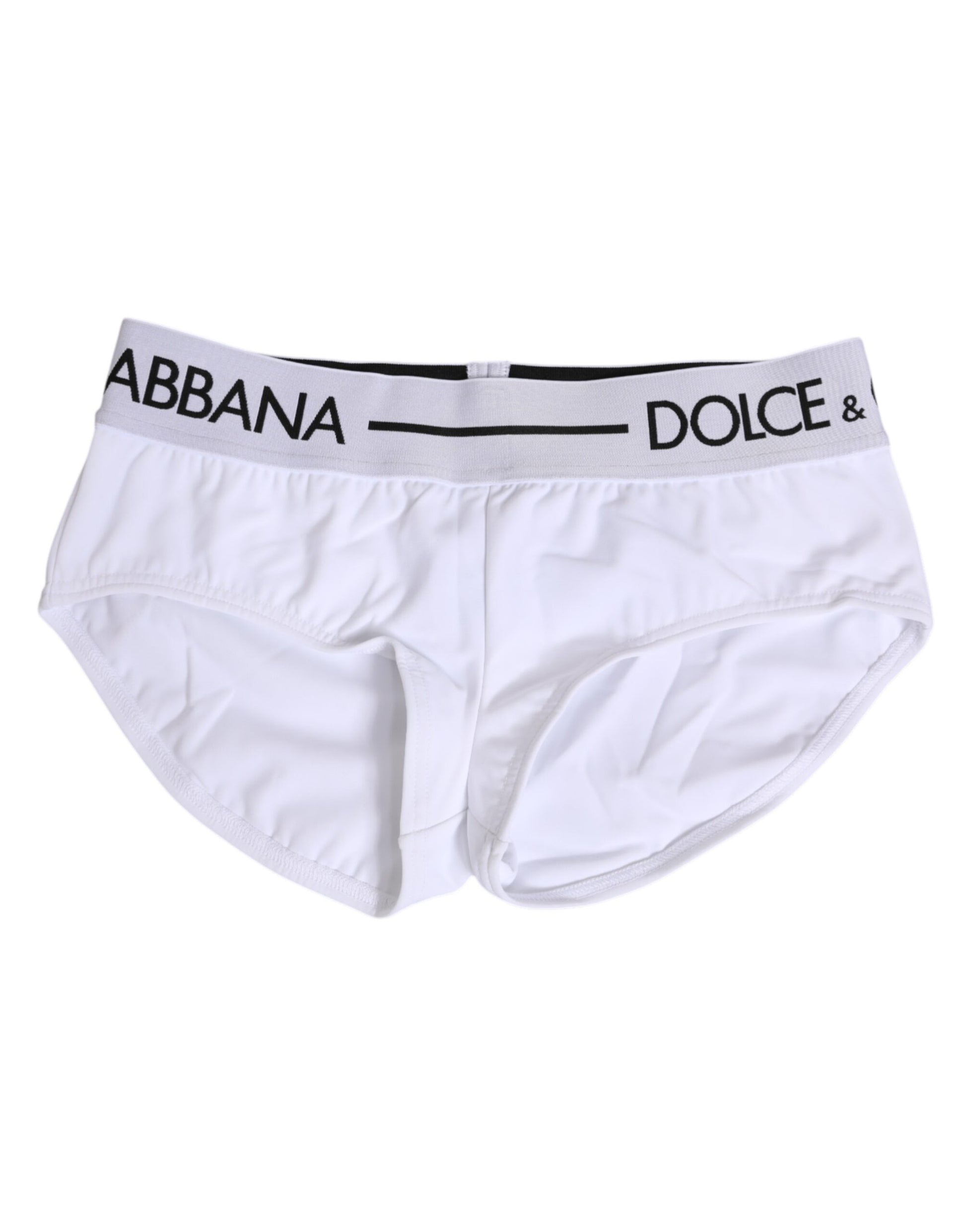 White nylon underwear with black logo waistband