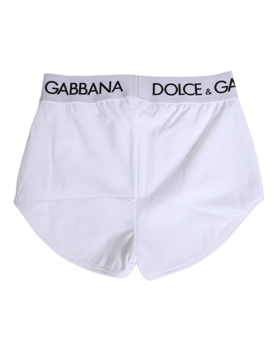 White nylon underwear with logo waistband featuring Dolce & Gabbana branding