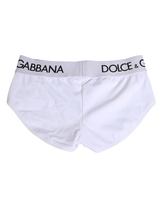 White nylon underwear with logo waistband from Dolce & Gabbana