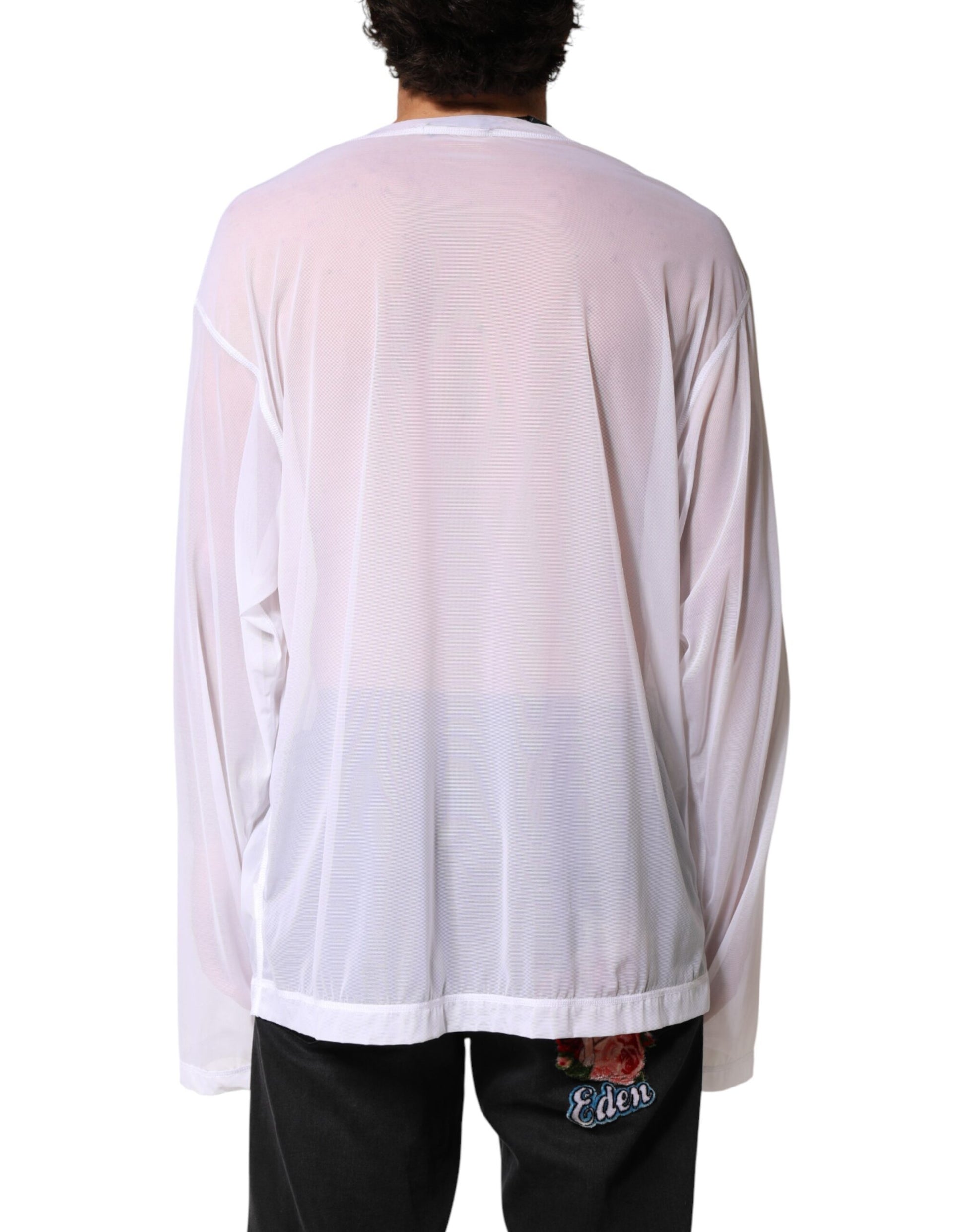 Long sleeve shirt with mesh back panel