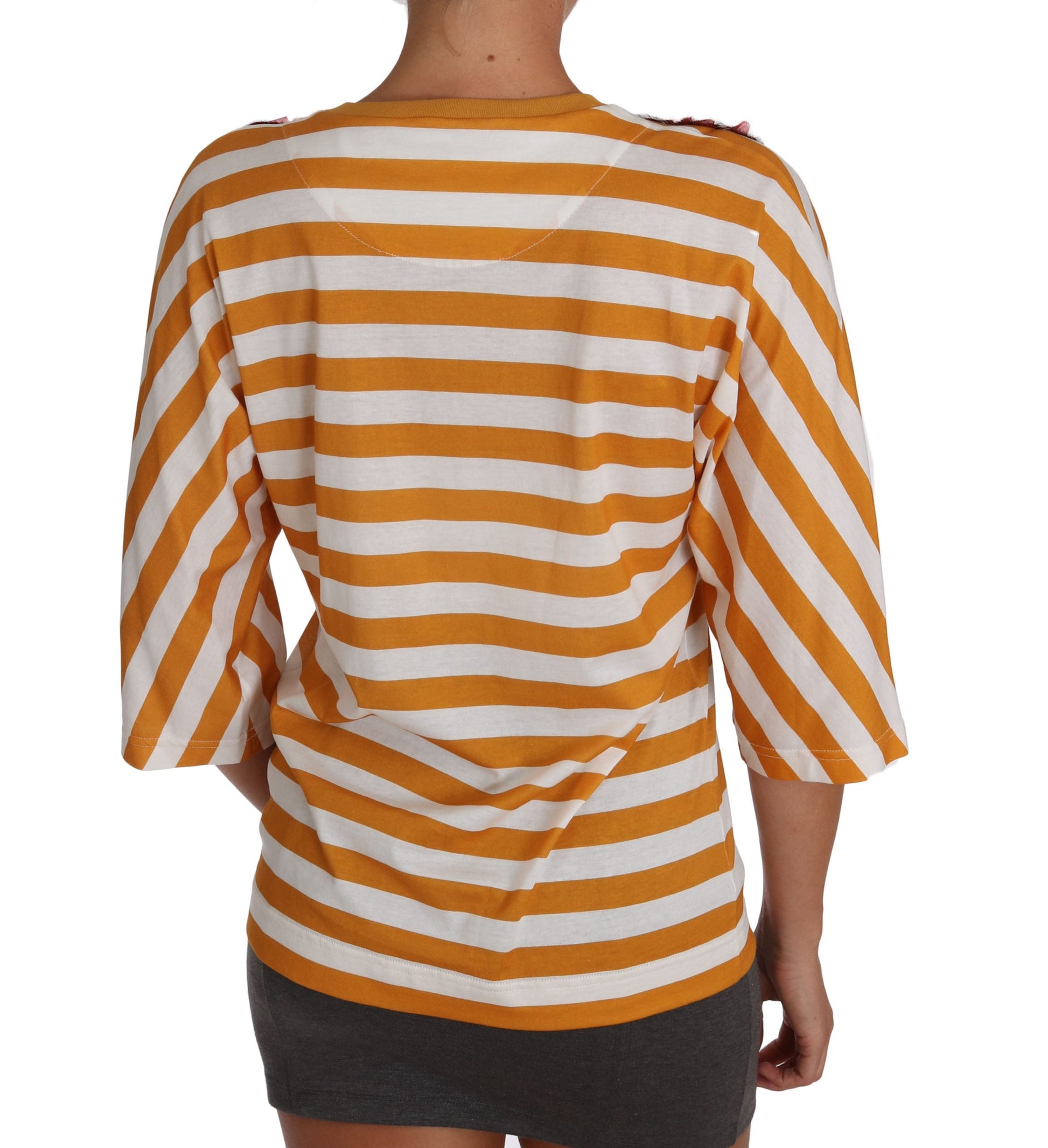 Orange and white striped long sleeve shirt