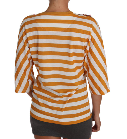Orange and white striped long sleeve shirt