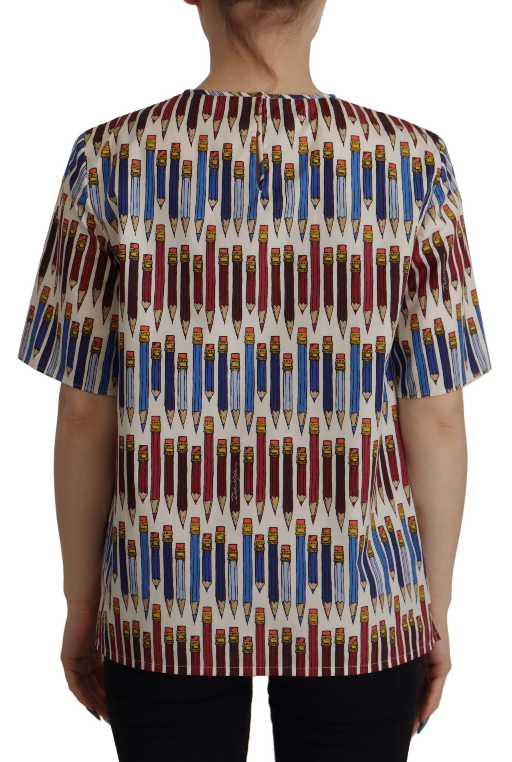Colorful shirt with pencils pattern